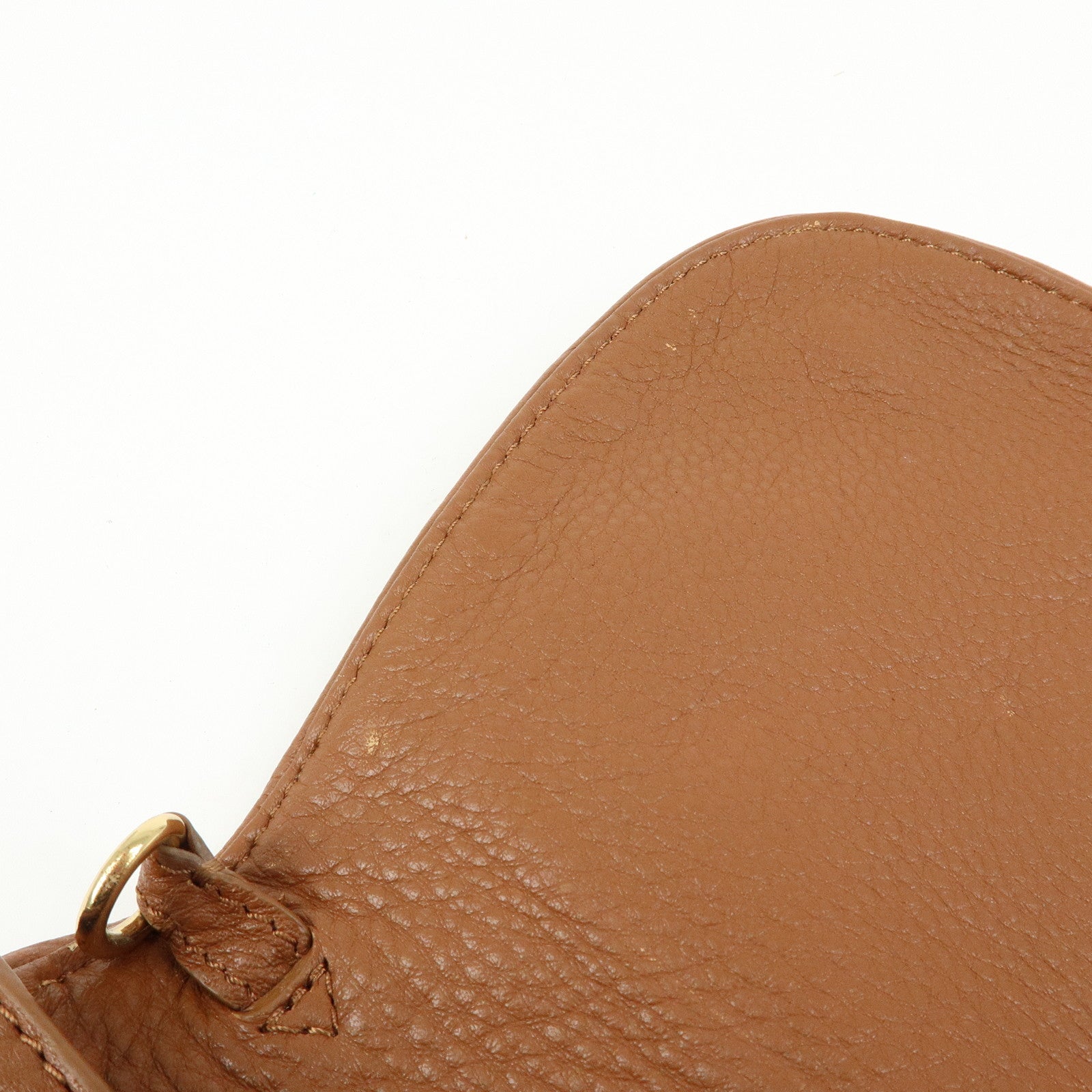 TORY BURCH Leather Flap Shoulder Bag Crossbody Bag Clutch Brown