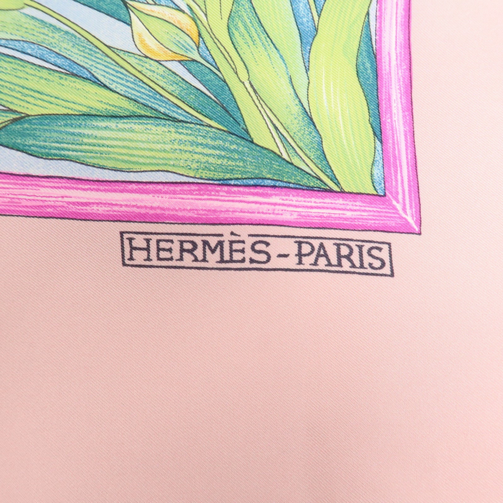 HERMES Carre 90 Silk 100% Scarf GIVERNY Pink Multicolor