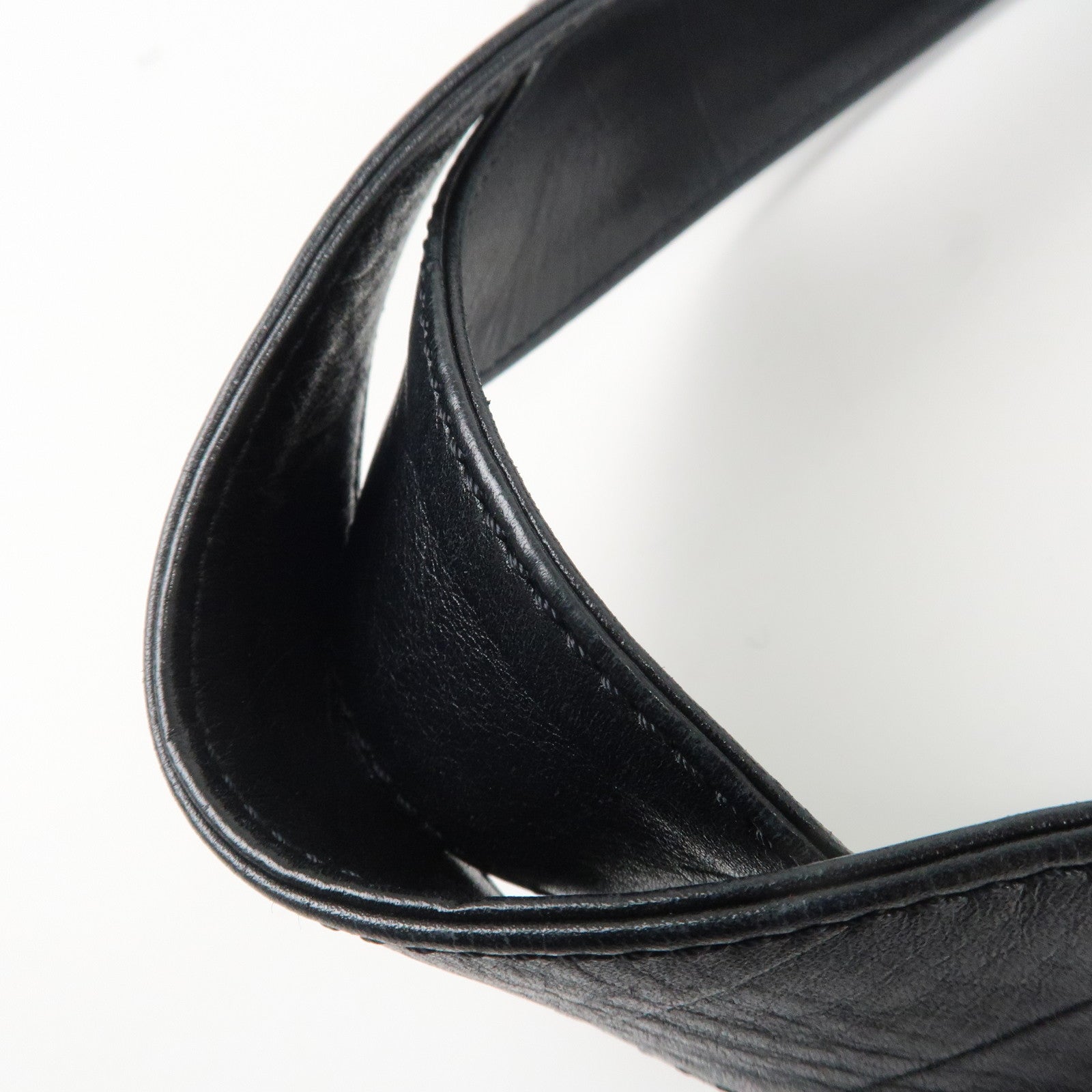 CHANEL COCO Mark Leather Bag Tote Bag Black Used