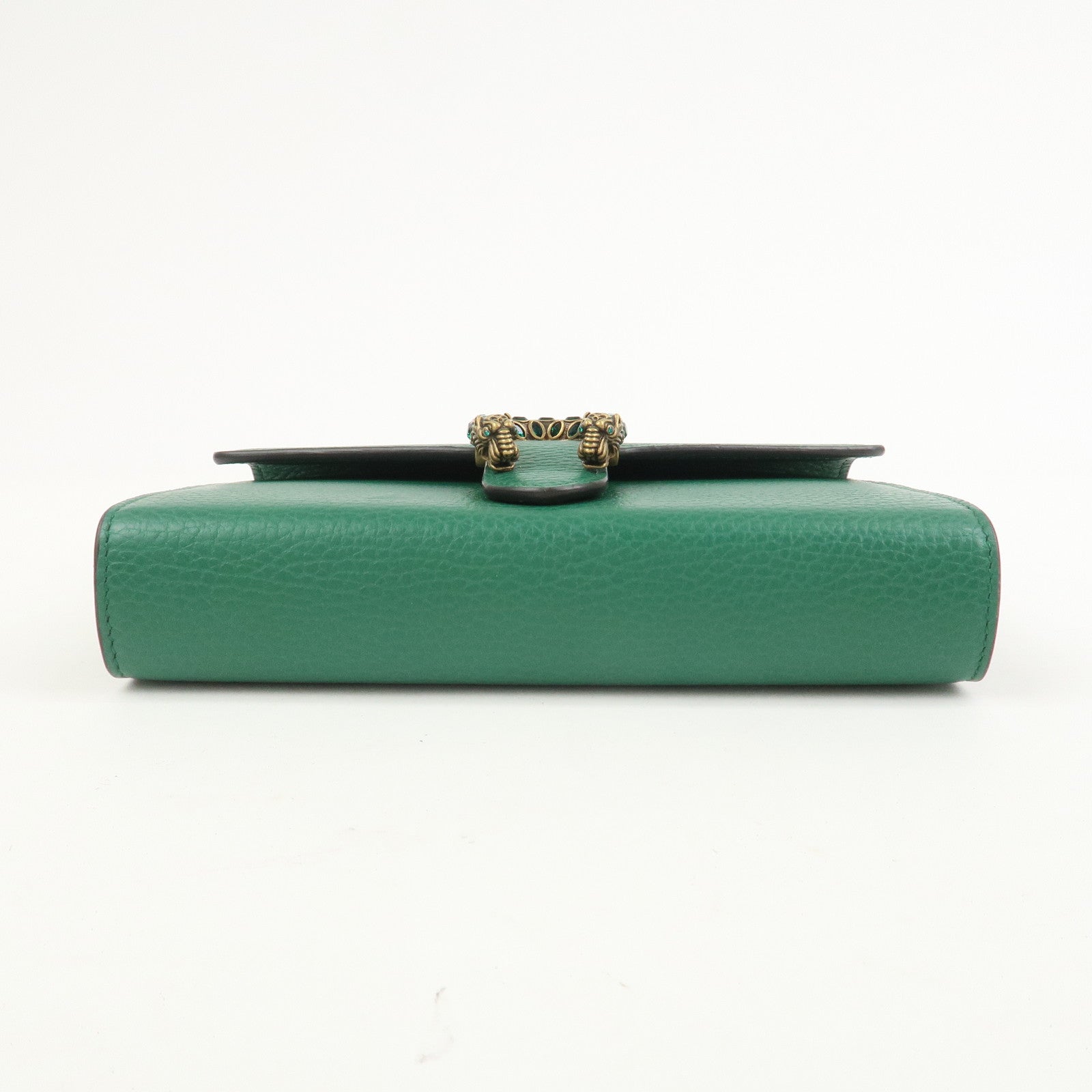 GUCCI Dionysus Leather Chain Wallet Shoulder Bag Green 401231