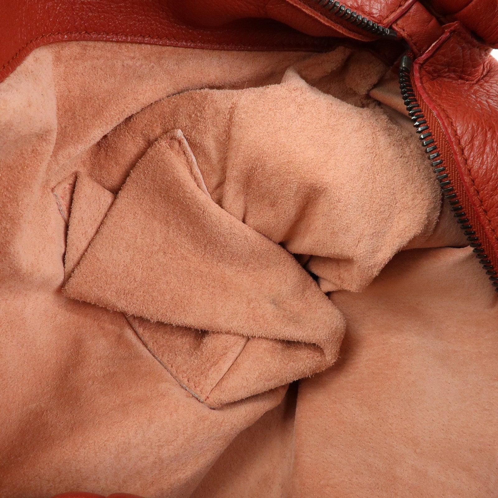 BOTTEGA VENETA Intrecciato Leather Shoulder Bag Red Brown 179331