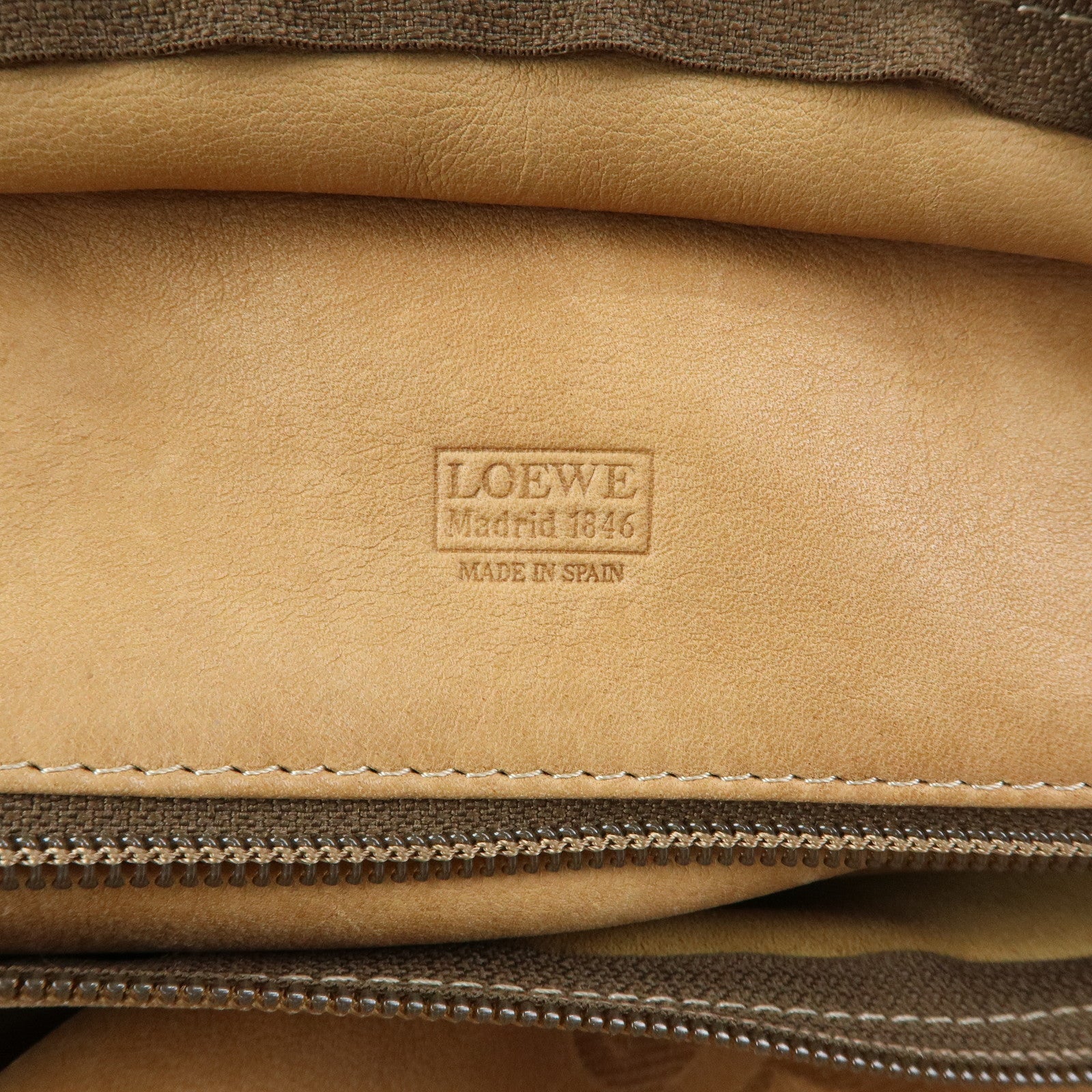LOEWE Anagram Suede Leather Amazona 32 Hand Bag Boston Bag Brown