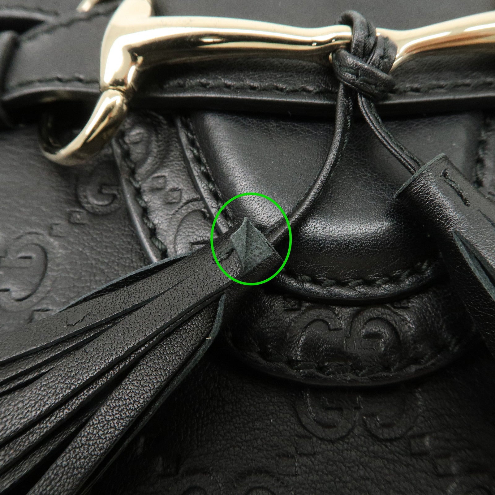 GUCCI Horsebit Guccissima Emily Leather Chain Shoulder Bag 295402 Used