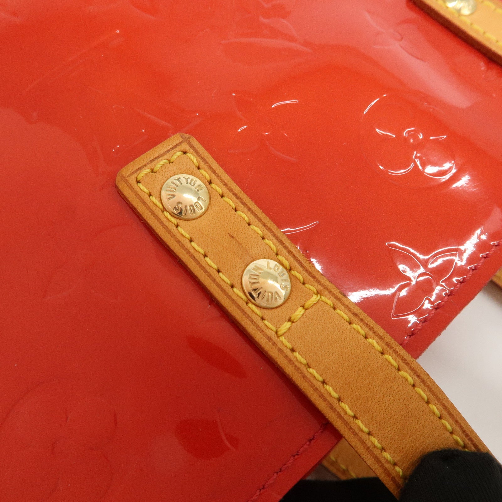 Louis Vuitton Monogram Vernis Lead PM Hand Bag Rouge M91088