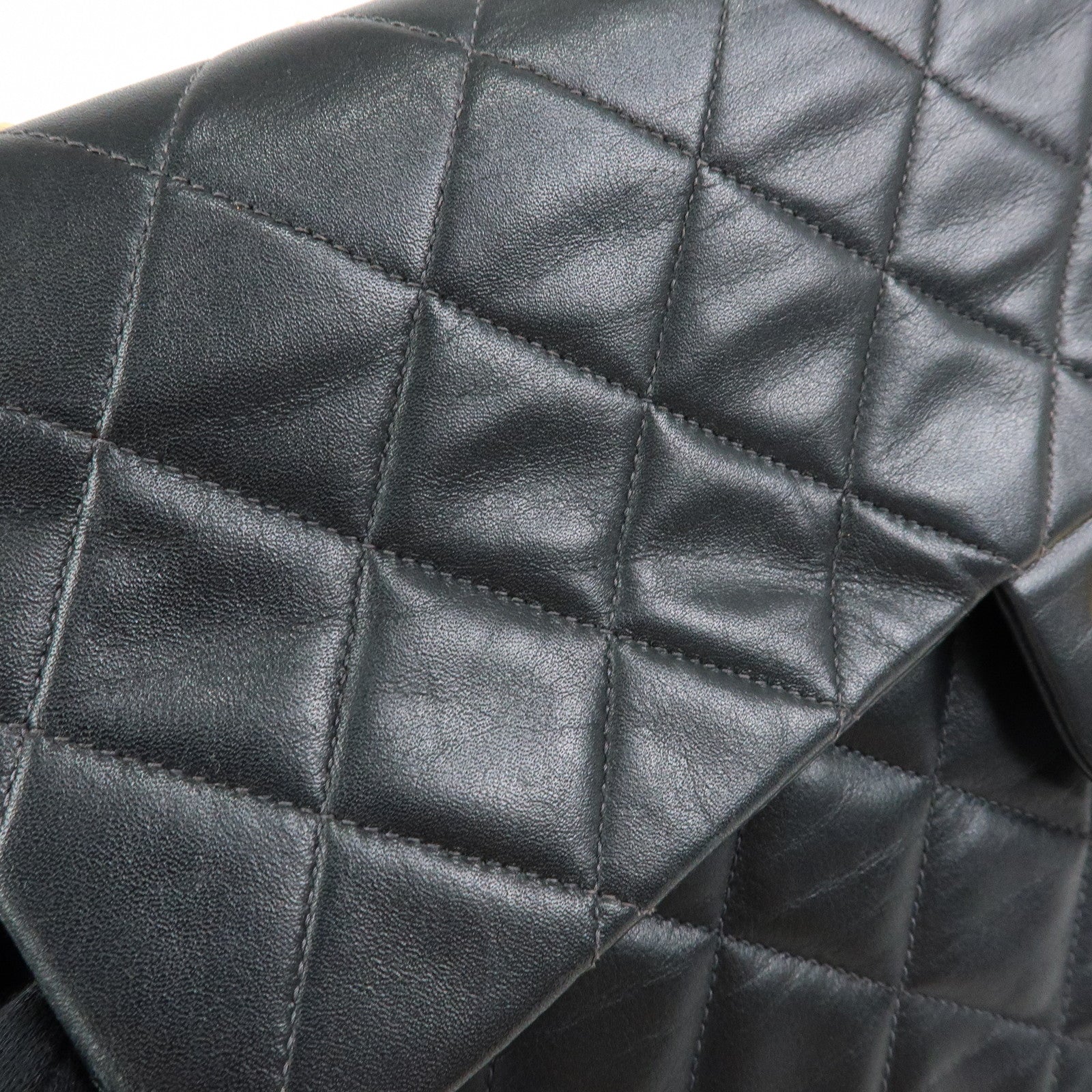 CHANEL Jumbo Matelasse 34 Lamb Skin Shoulder Bag Black A01094