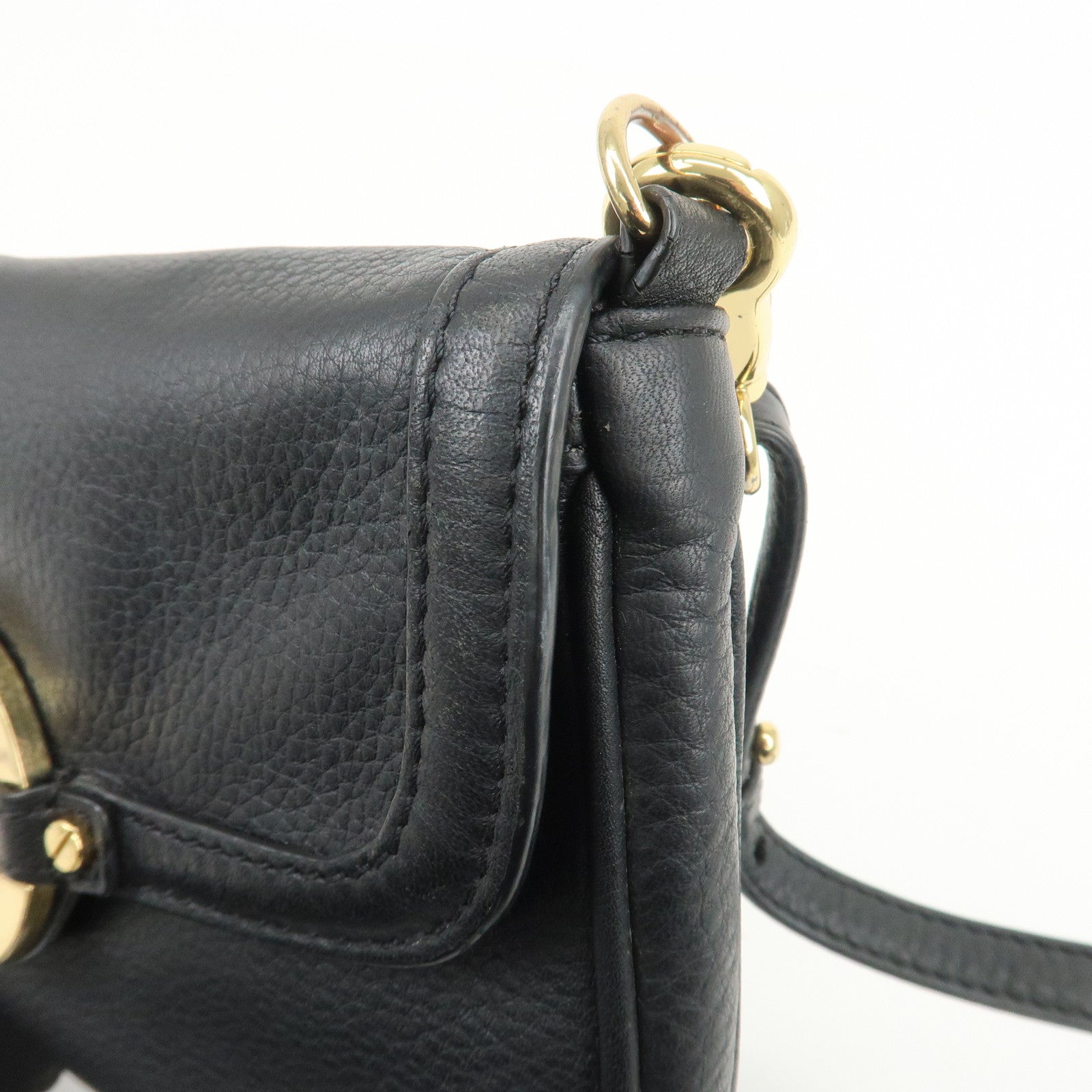 TORY BURCH Logo Leather Shoulder Bag Crossbody Bag Black