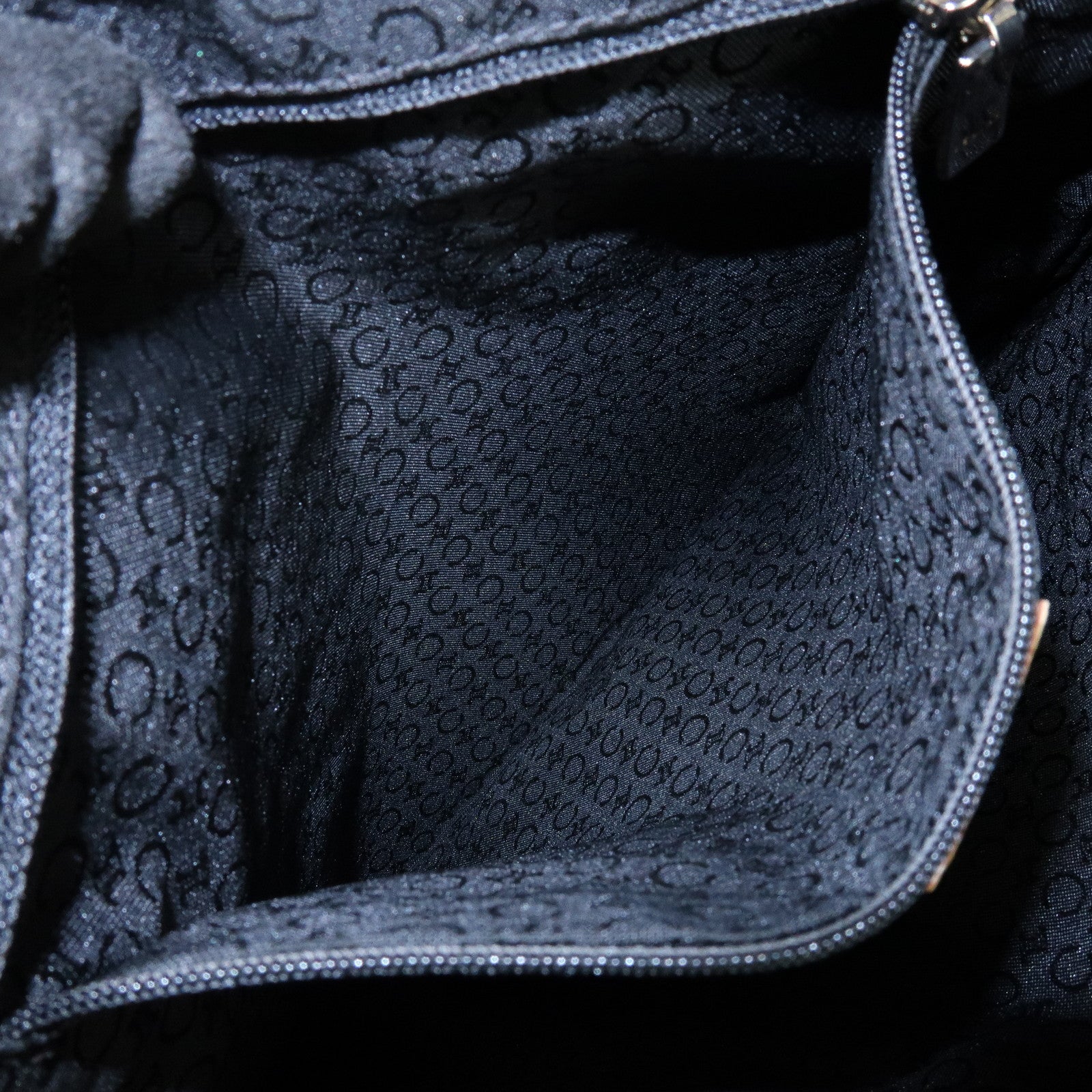 CELINE C Macadam Suede Leather Shoulder Bag Hand Bag Black