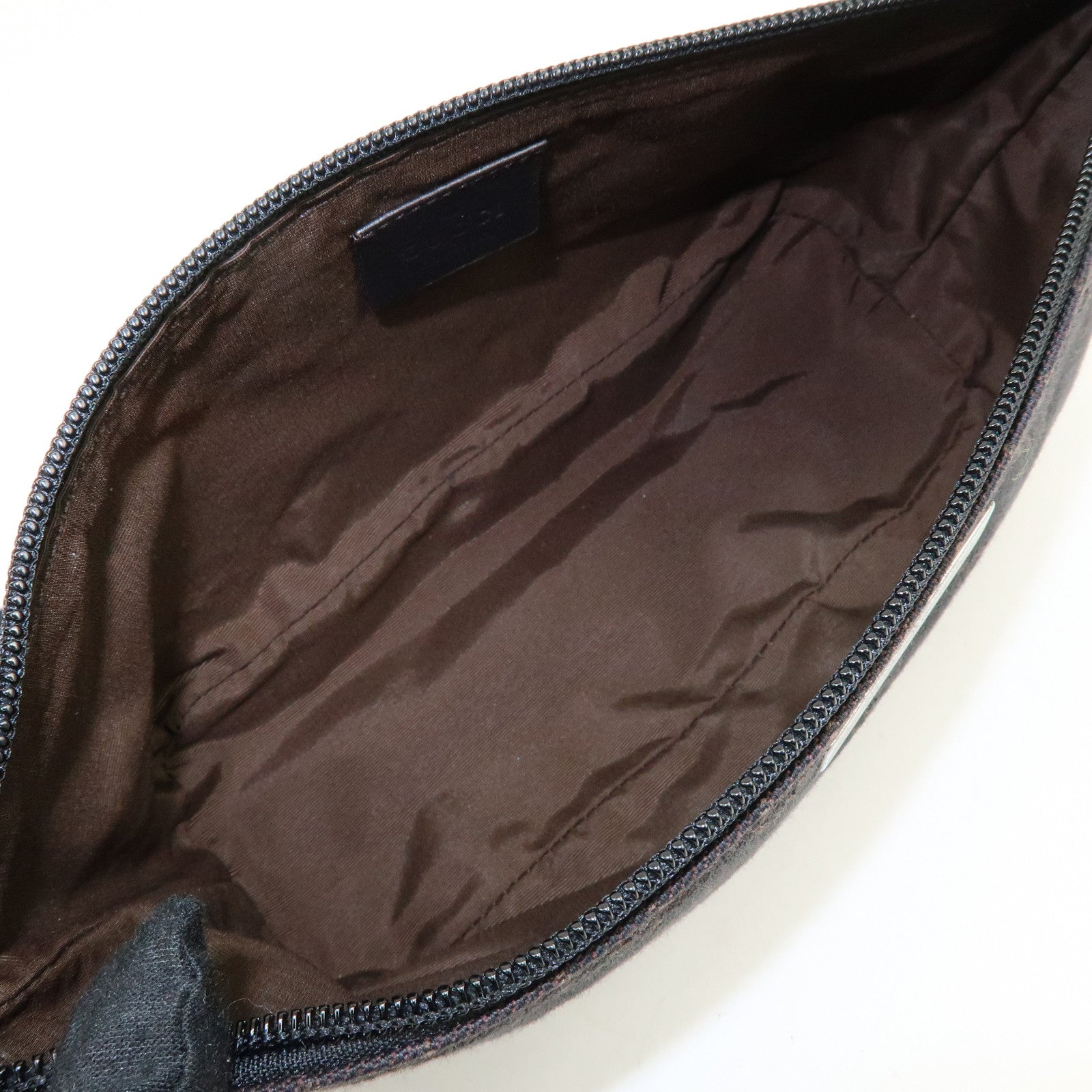 GUCCI Boat Bag GG Canvas Leather Hand Bag Brwon 07198