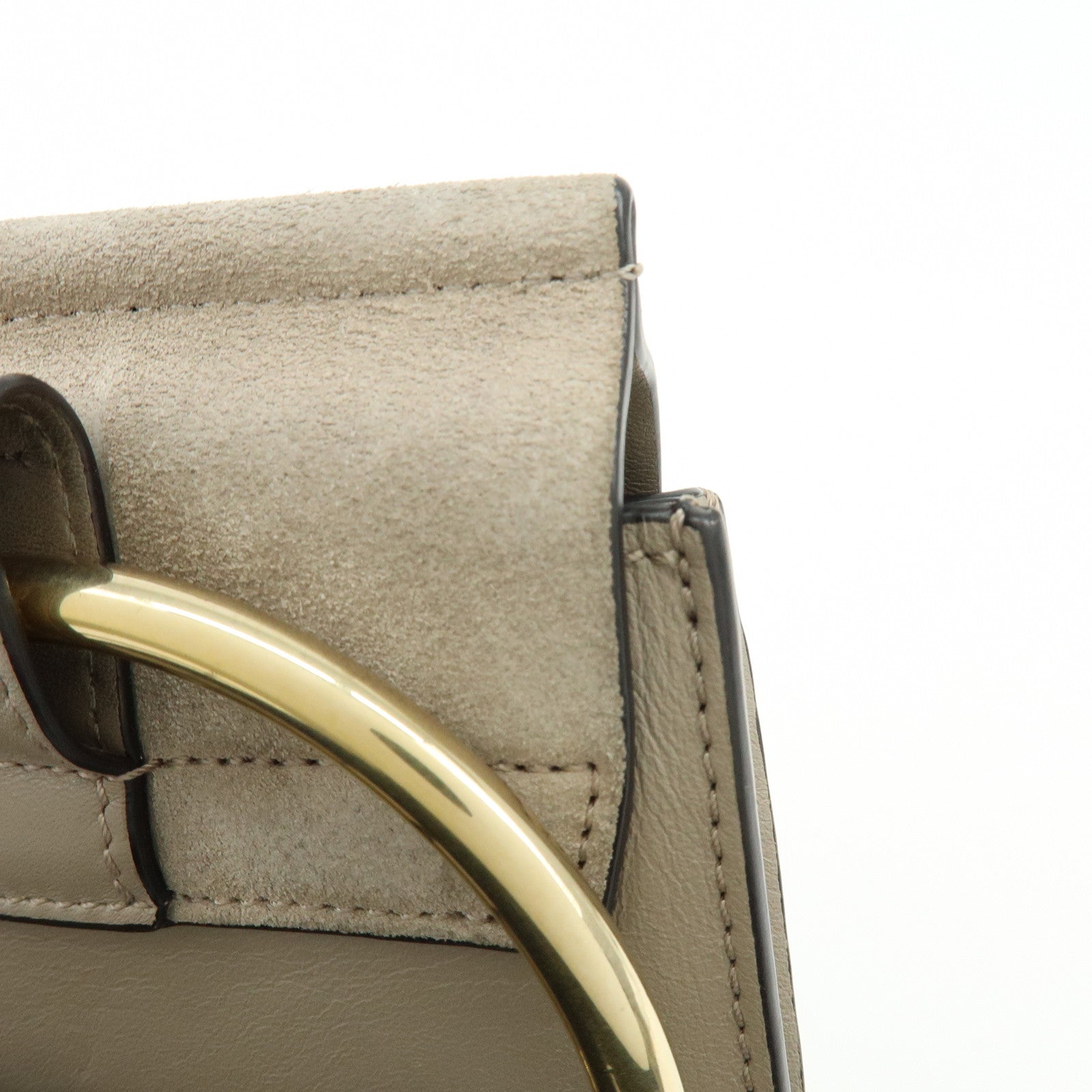 Chloe Faye Suede Leather Shoulder Bag Crossbody Bag Beige