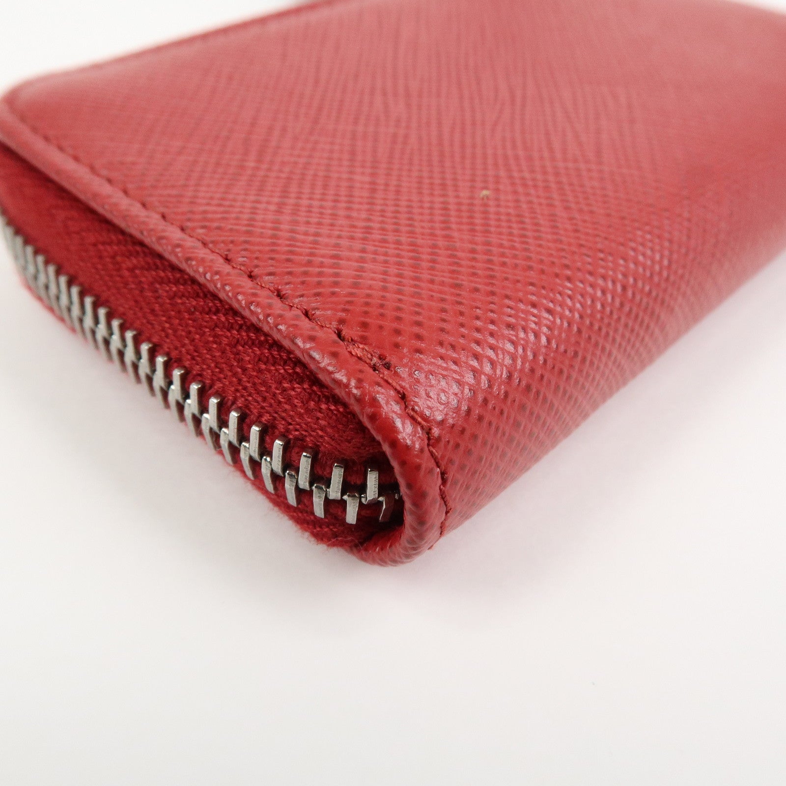 PRADA Saffiano Leather Triangle Logo Coin Case Coin Purse 2TT085