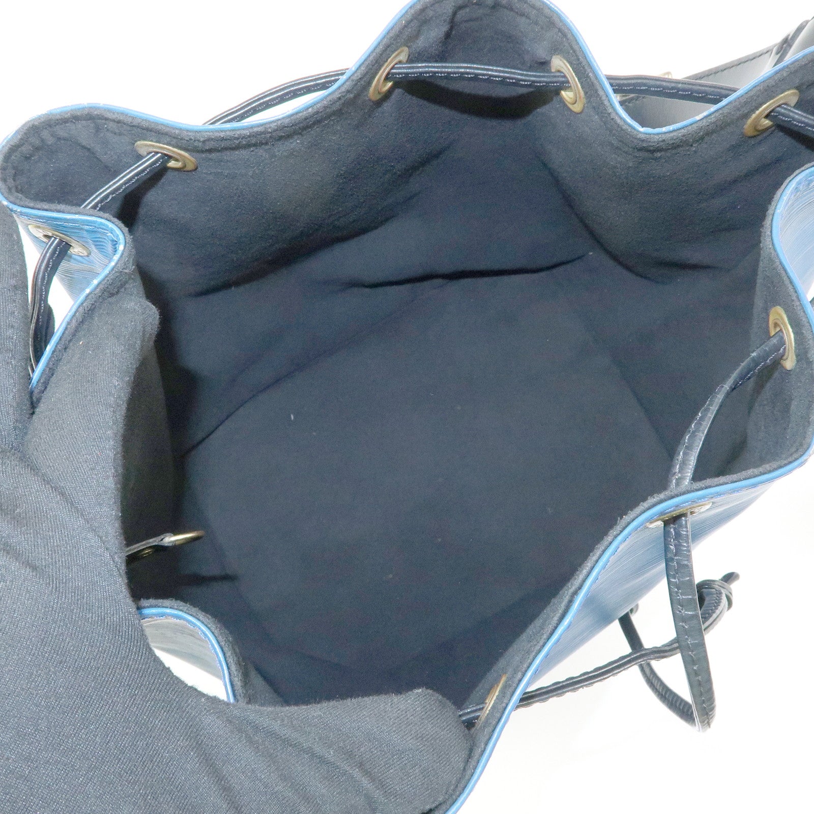 Louis Vuitton Epi Petit Noe Bicolor Shoulder Bag Blue Noir M44152