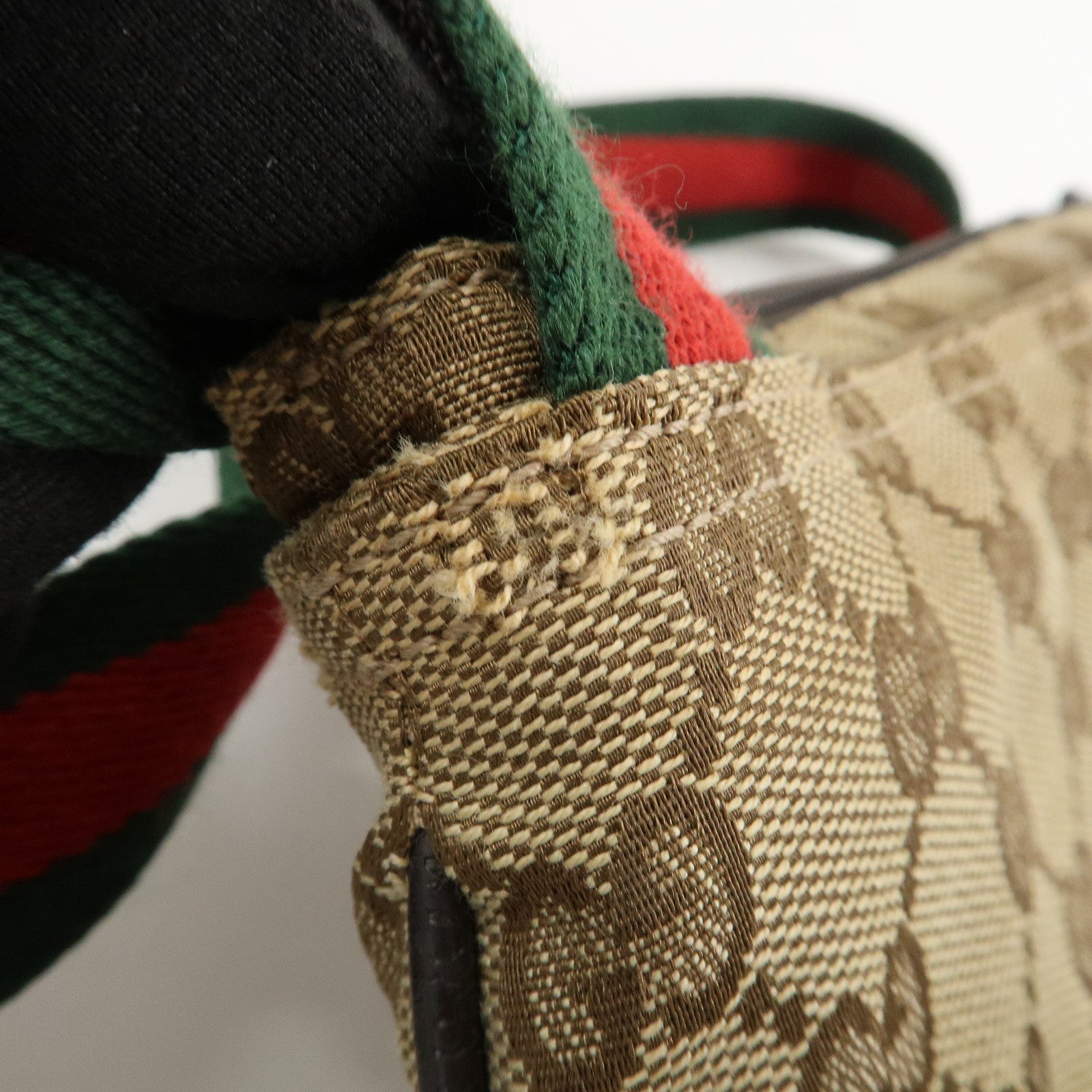 GUCCI Sherry GG Canvas Leather Shoulder Bag Beige 146309 Used