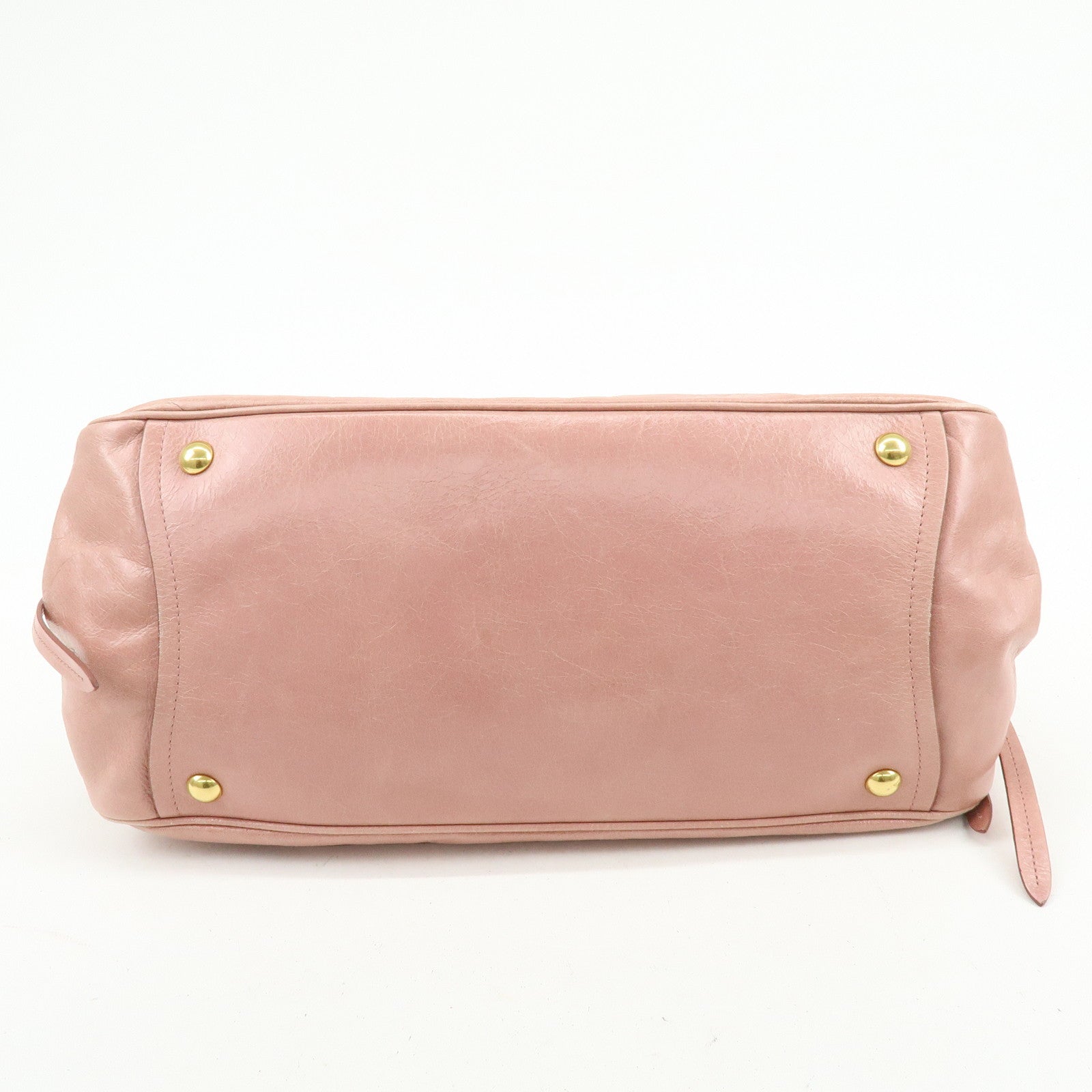 MIU MIU Leather Ribbon 2Way Bag Hand Bag Shoulder Bag Pink