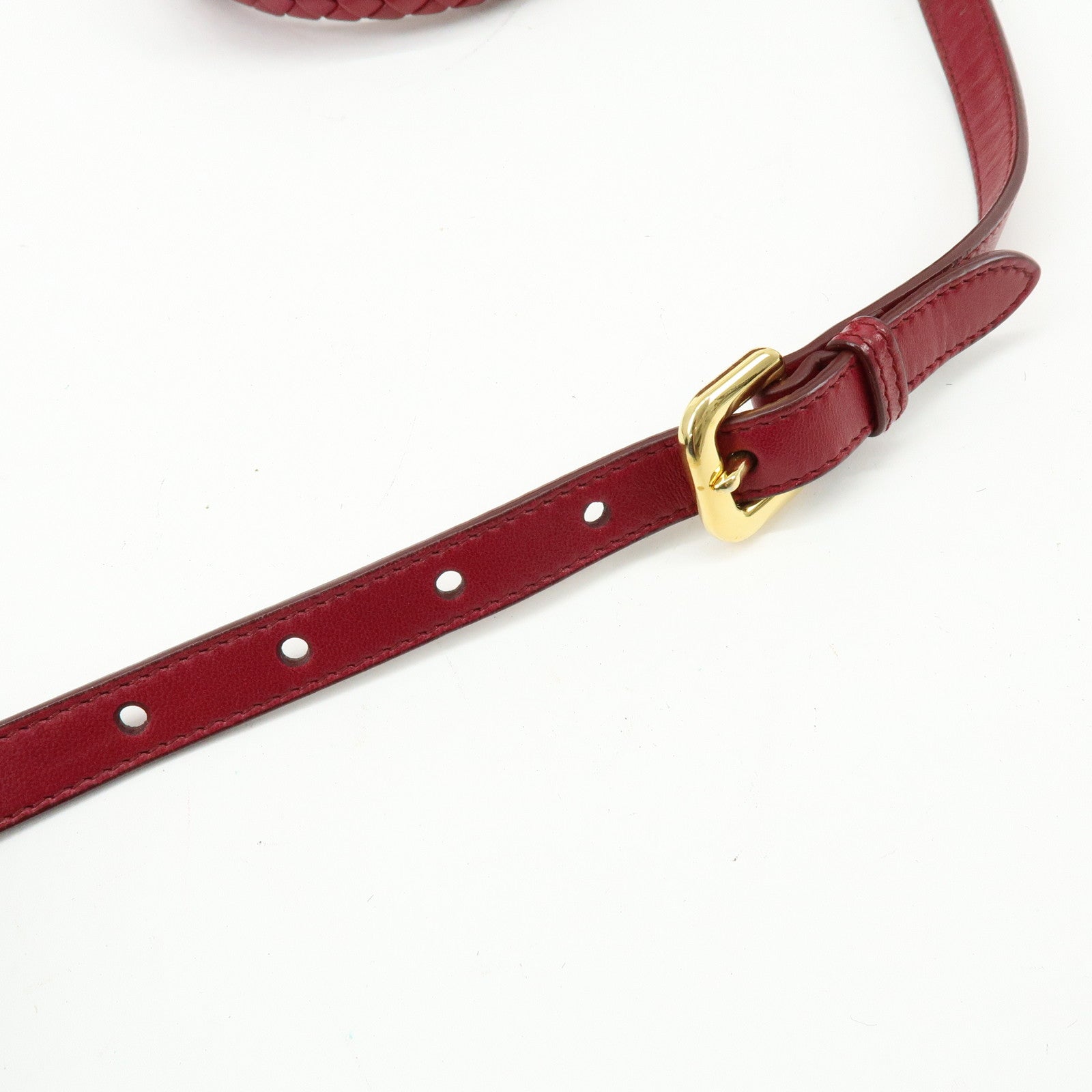 PRADA Nylon Leather Ribbon 2Way Bag Hand Bag Shoulder Bag Red