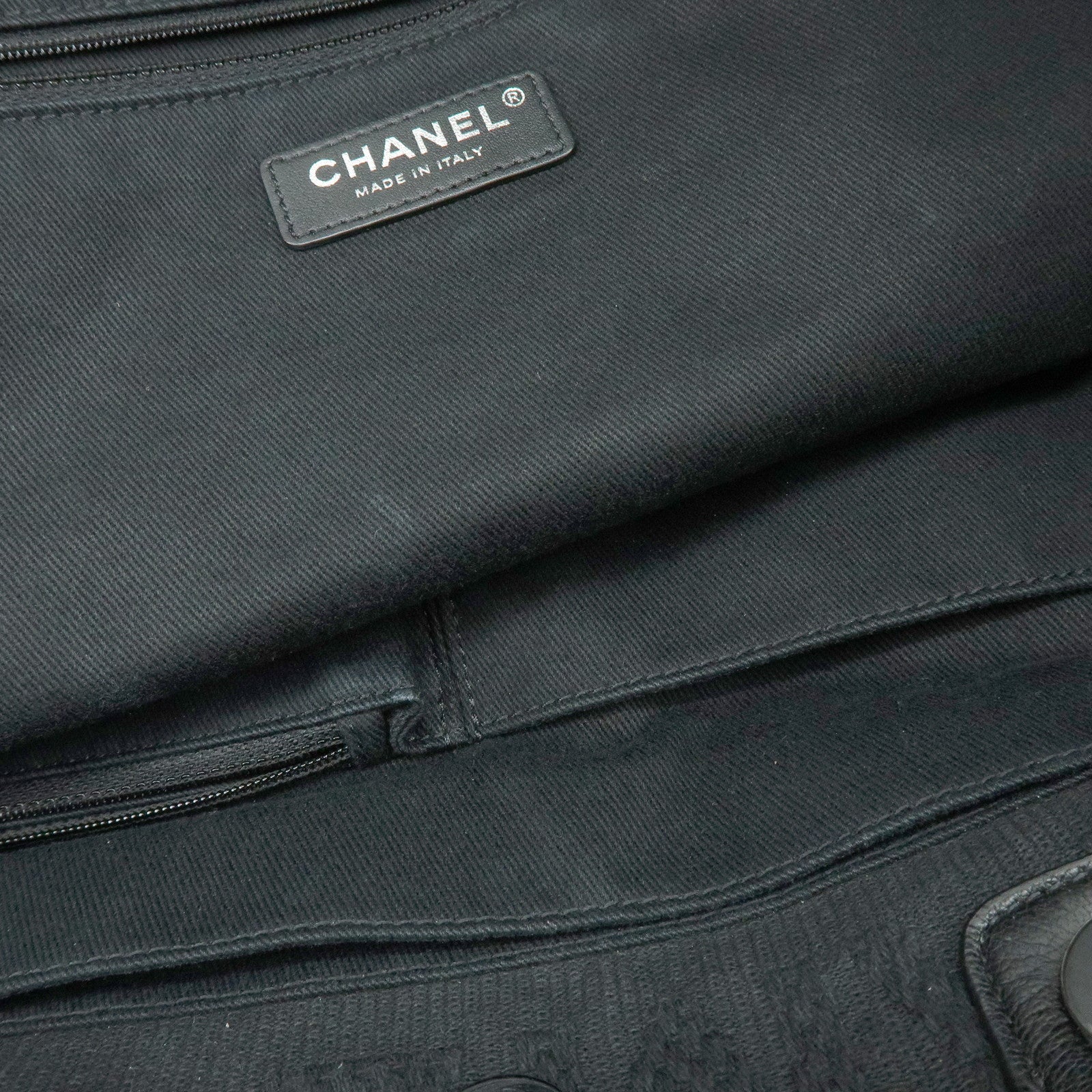 CHANEL COCO Mark Canvas Leather Chain Shoulder Bag Tote Bag A57180