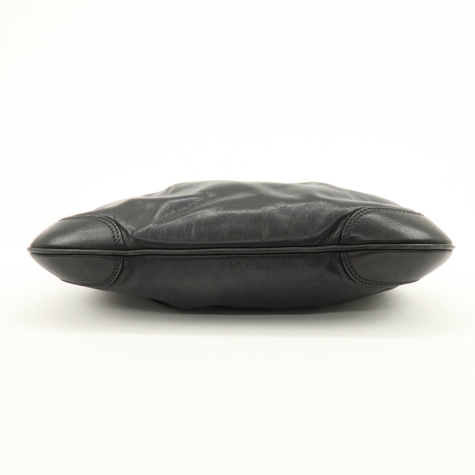 PRADA Logo Leather 2Way Bag Hand Bag Shoulder Bag Black BN1226