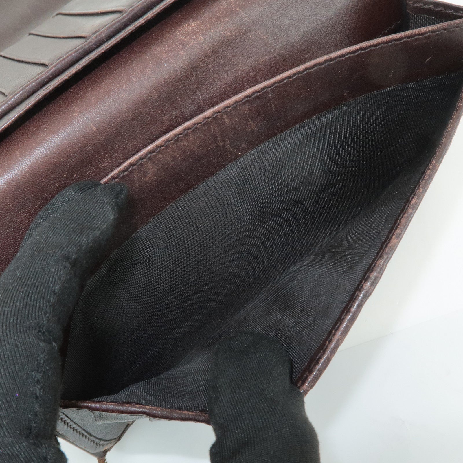 GUCCI Sherry Set of 2 GG Canvas Leather Wallet Brown Black 181672 Used