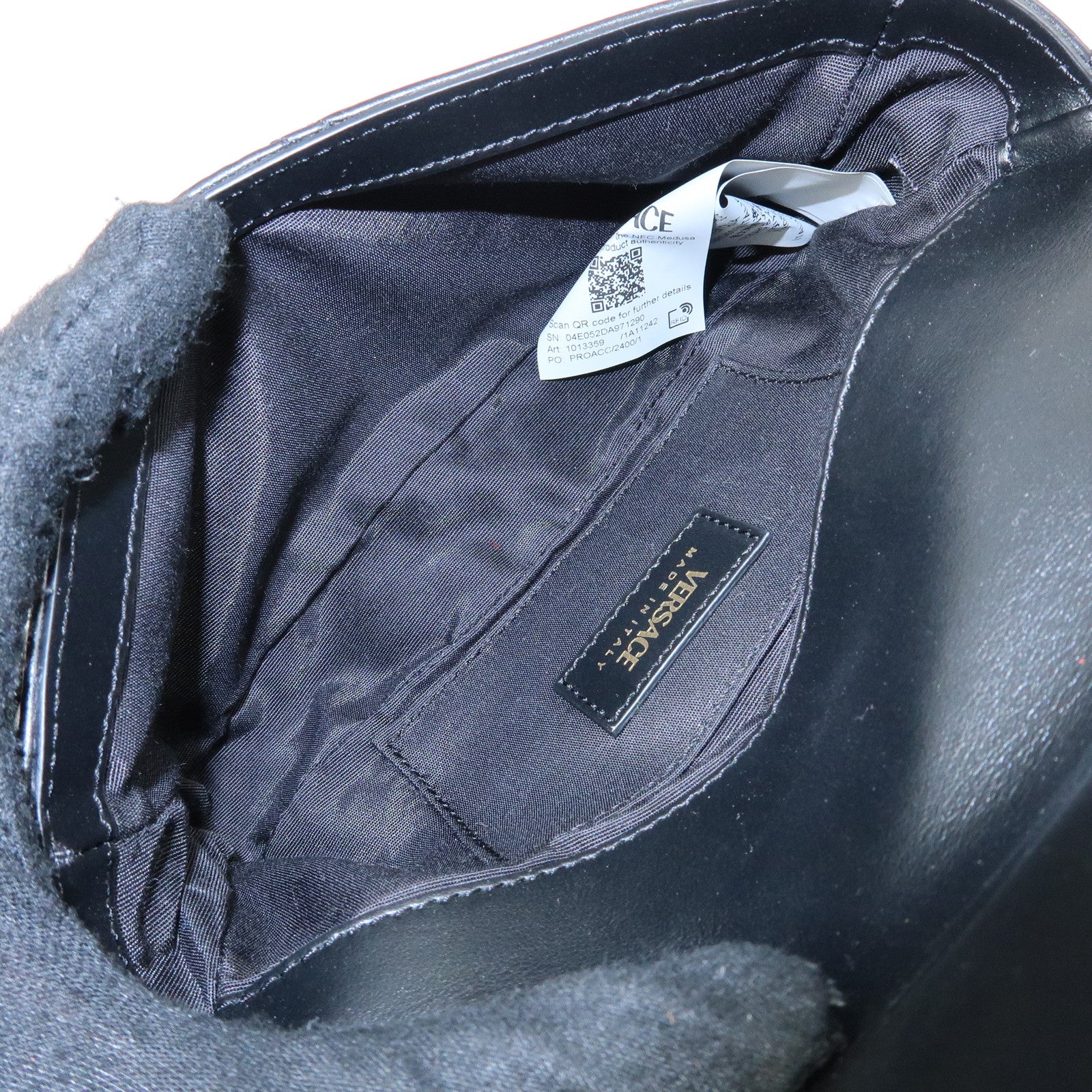 VERSACE Medusa Leather Chain Shoulder Bag Crossbody Bag Black