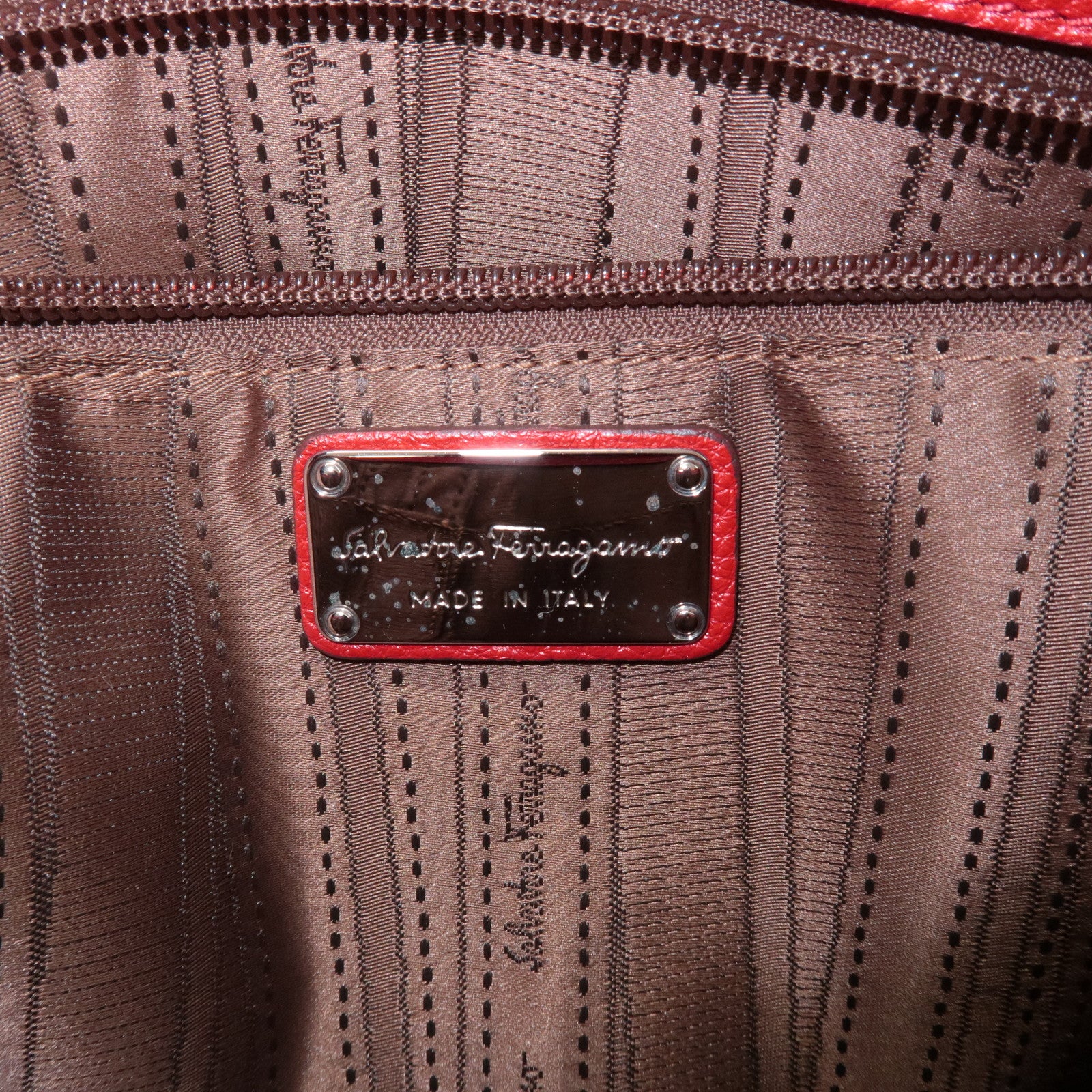 Ferragamo Gancini Leather Shoulder Bag Ferragamo Red Used