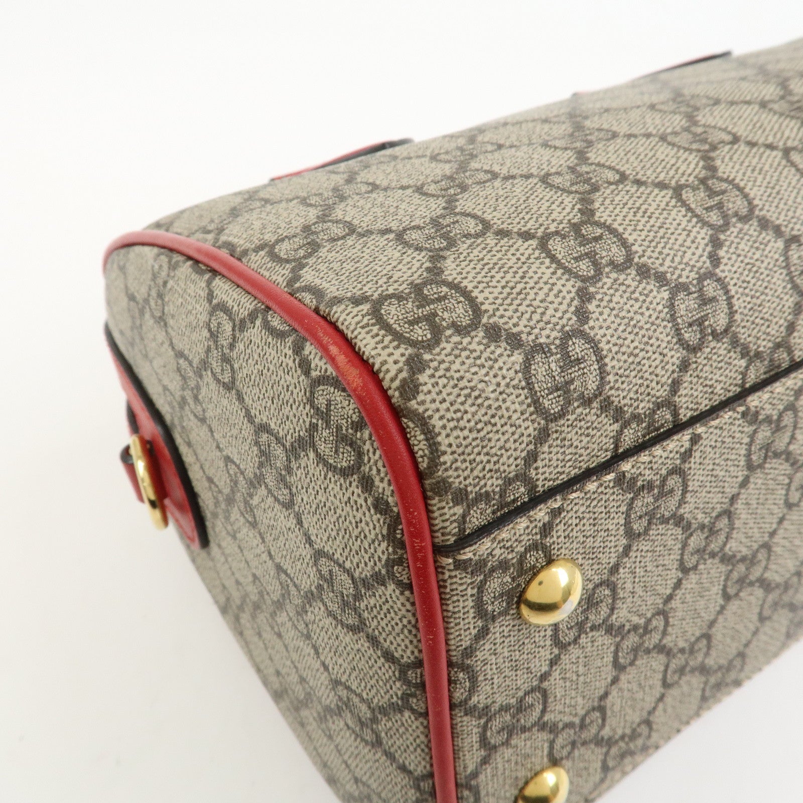 GUCCI GG Supreme Leather 2WAY Bag Shoulder Bag Beige Red 409529