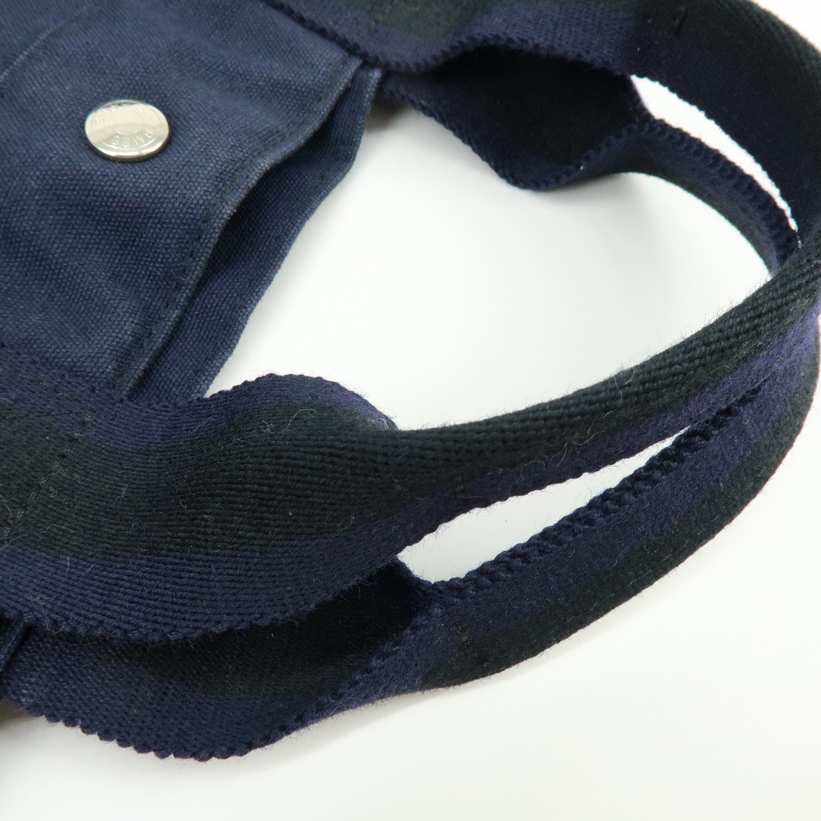 HERMES Fourre Tout MM Canvas Tote Bag Hand Bag Navy Black
