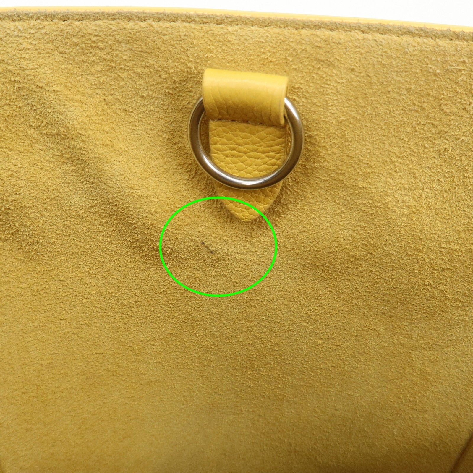 CELINE Leather Sangle Bucket Shoulder Bag Hand Bag Yellow