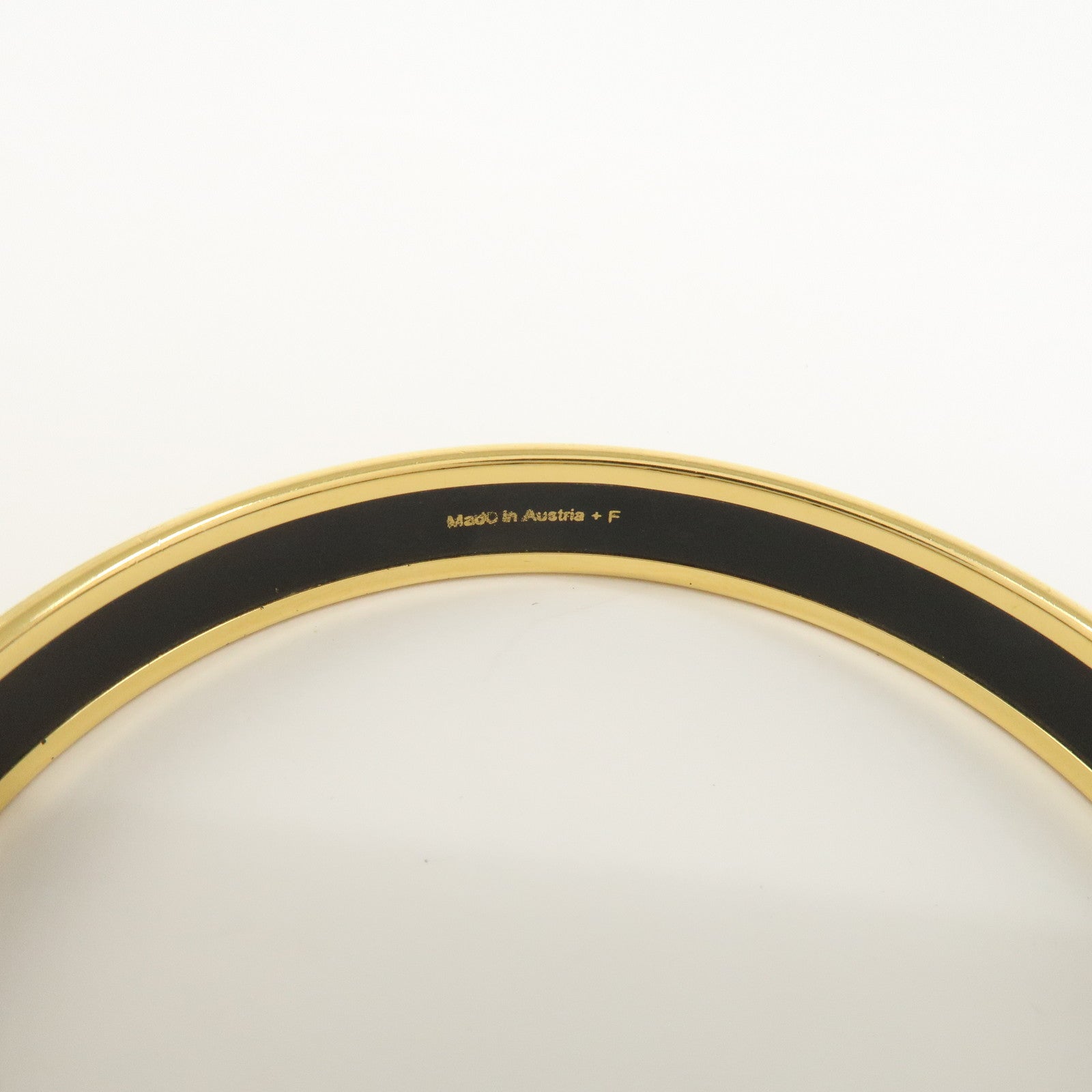 HERMES Email PM Gold Plated Bracelet Bangle Orange