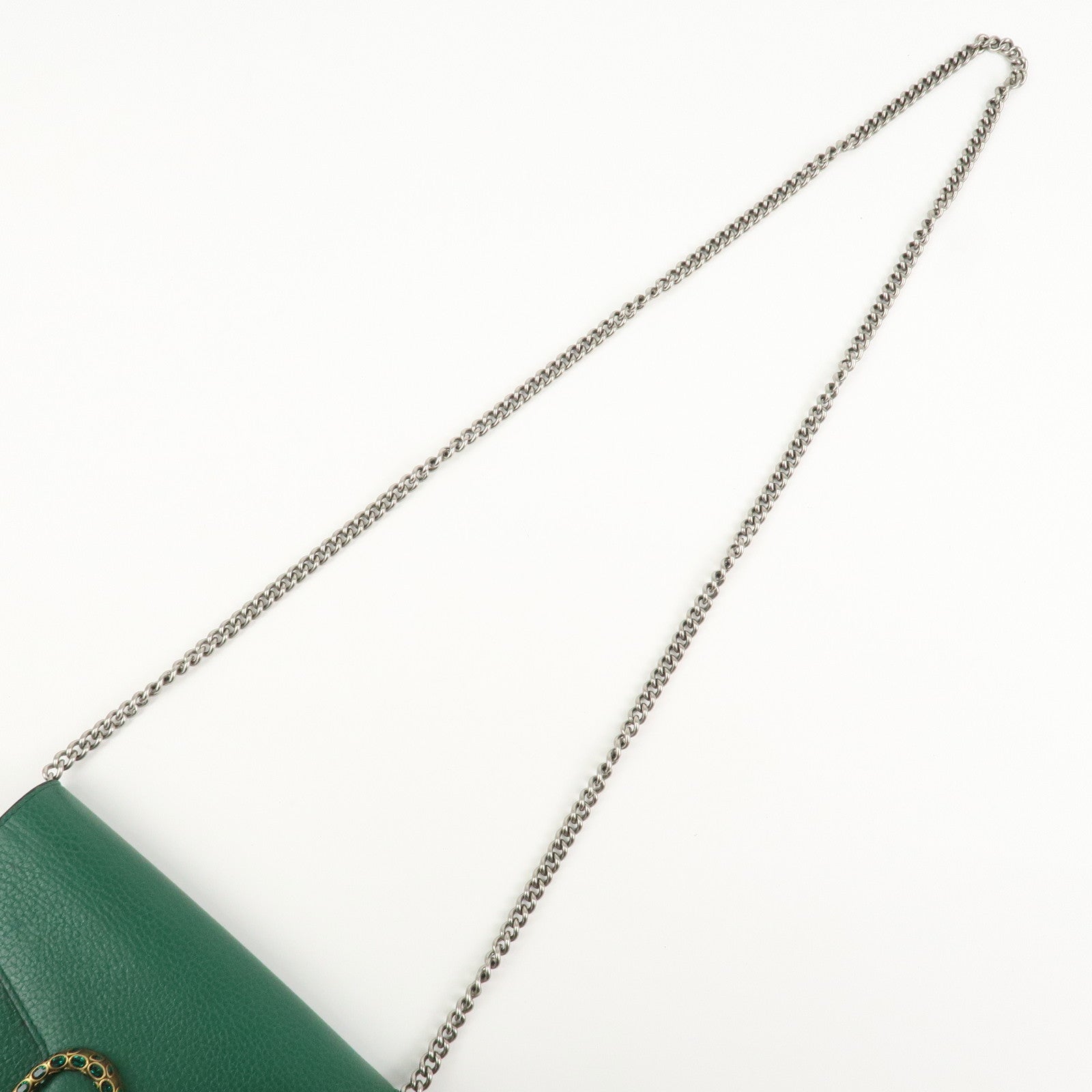 GUCCI Dionysus Leather Chain Shoulder Bag Green 401231
