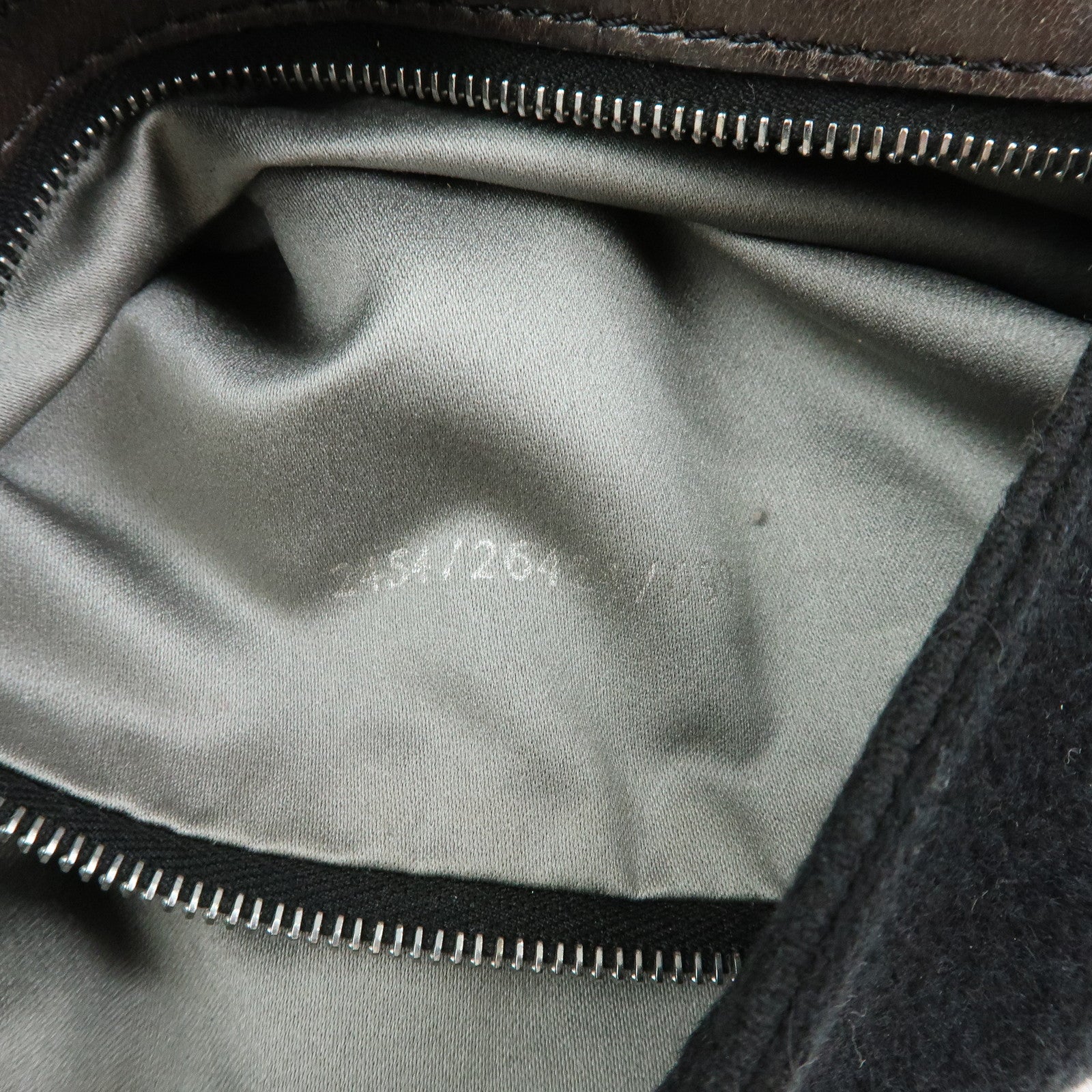 FENDI Mamma Baguette Wool Leather Shoulder Bag Hand Bag Black 26424