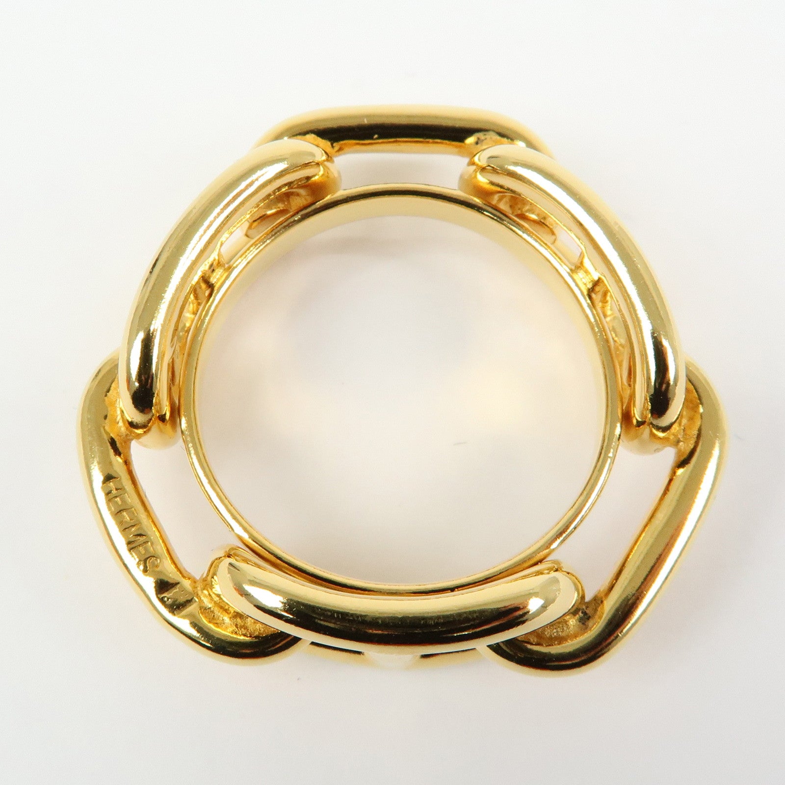 HERMES Sellier Set of 2 Metal Sellier Pin Brooch Legato Scarf Ring