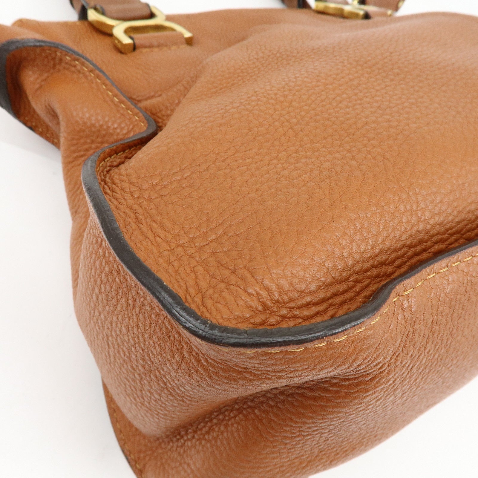 Chloe Marcie Leather Tote Bag Hand Bag Shoulder Bag Brown