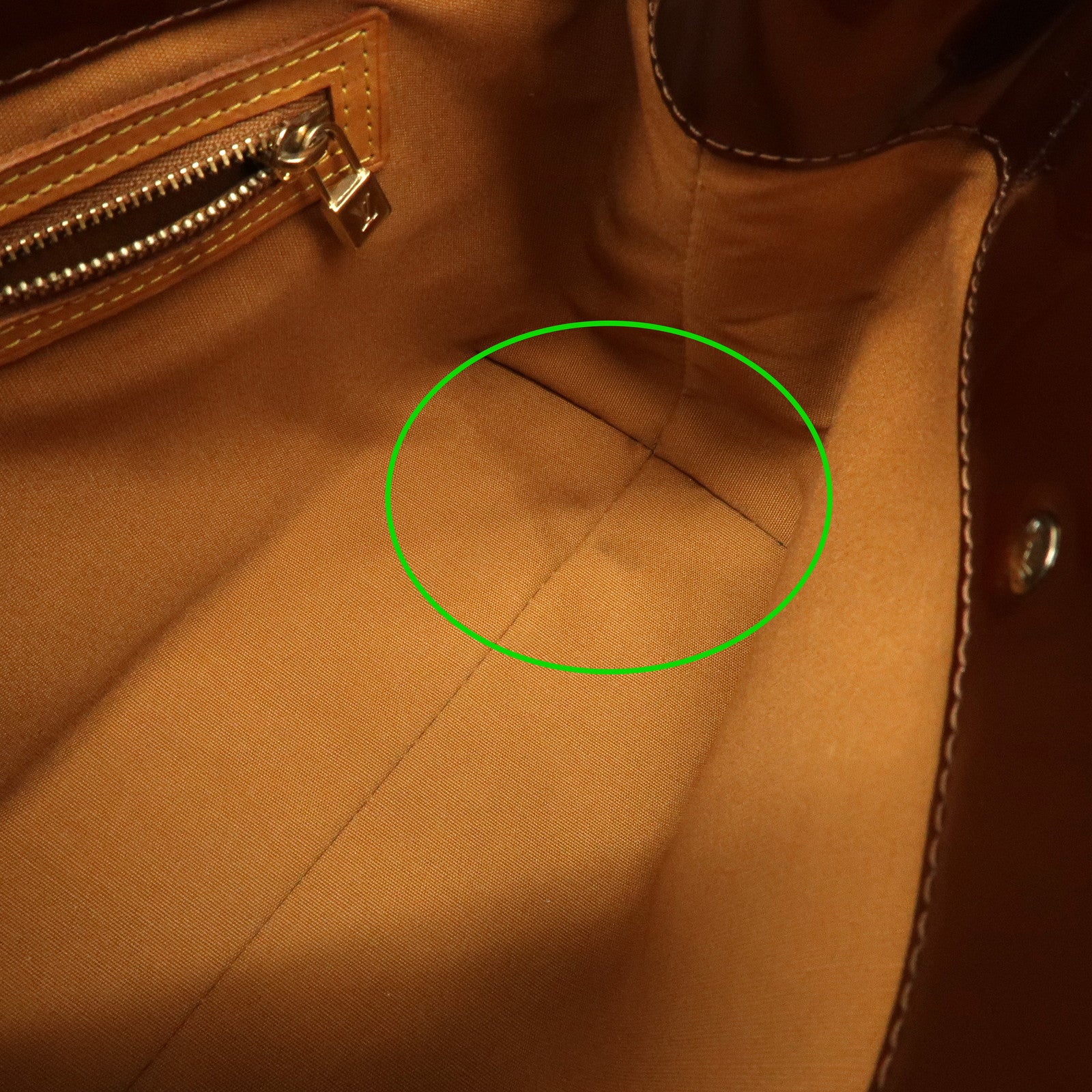 Louis Vuitton Monogram Vernis Lead PM Hand Bag Bronze M91146 Used