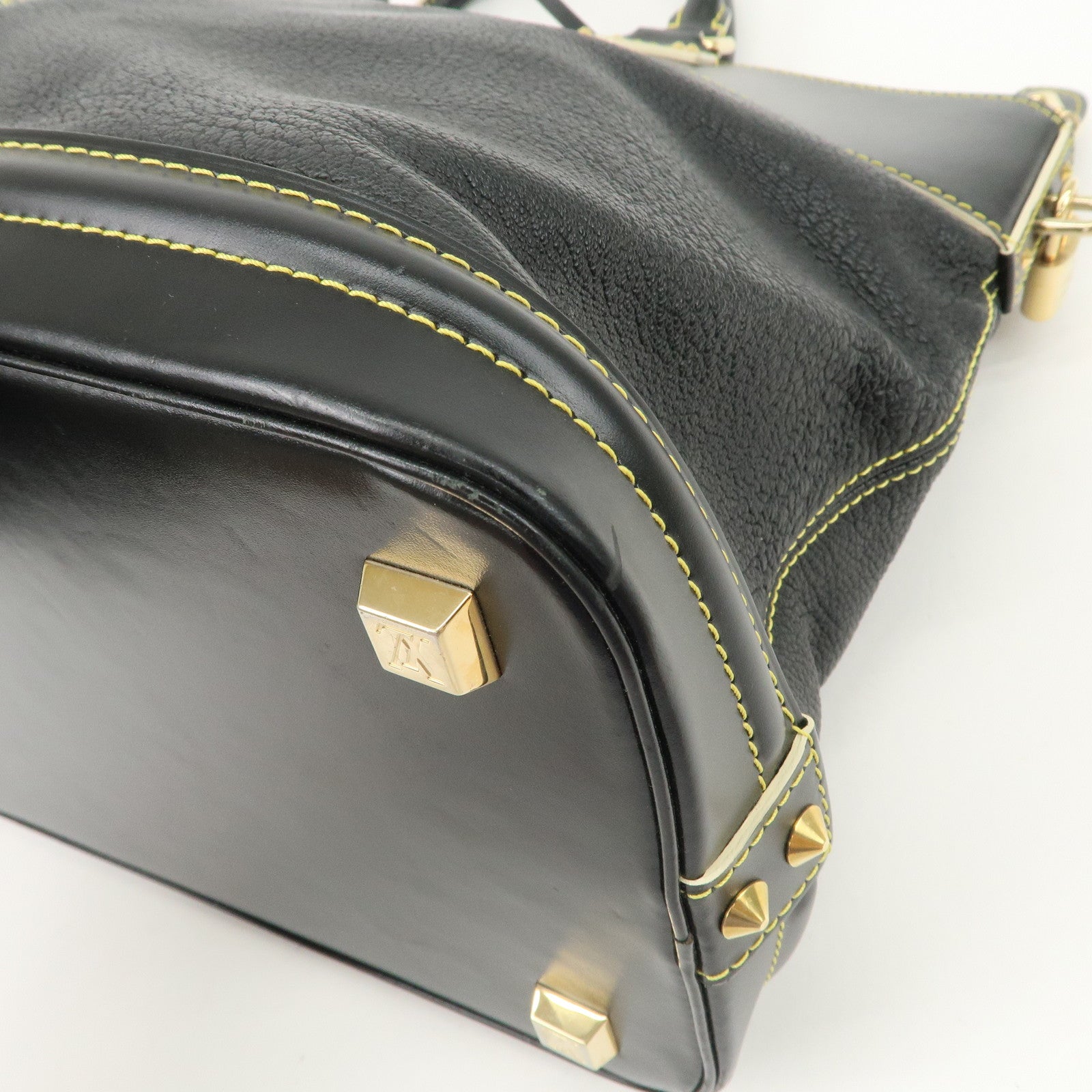 Louis Vuitton Suhari Leather Lock It MM Hand Bag Noir Black M91875