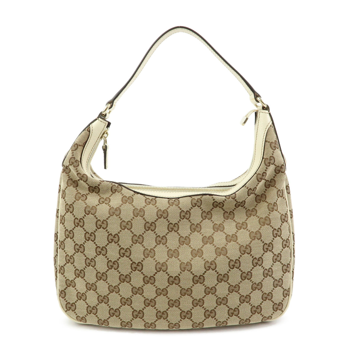 GUCCI GG Canvas Leather Shoulder Bag Hand Bag Beige Ivory 153010
