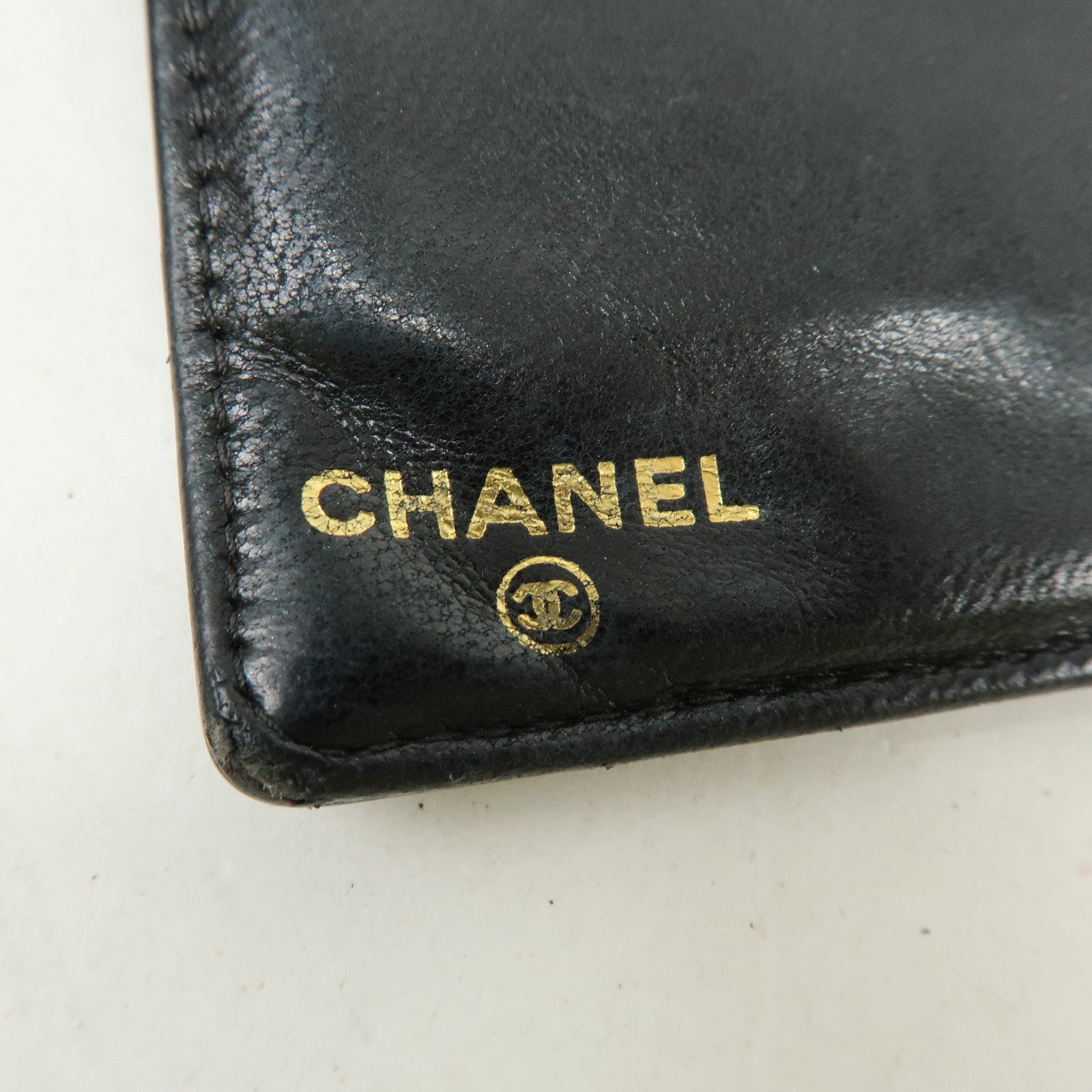 CHANEL COCO Mark Cavierskin Long Wallet Black