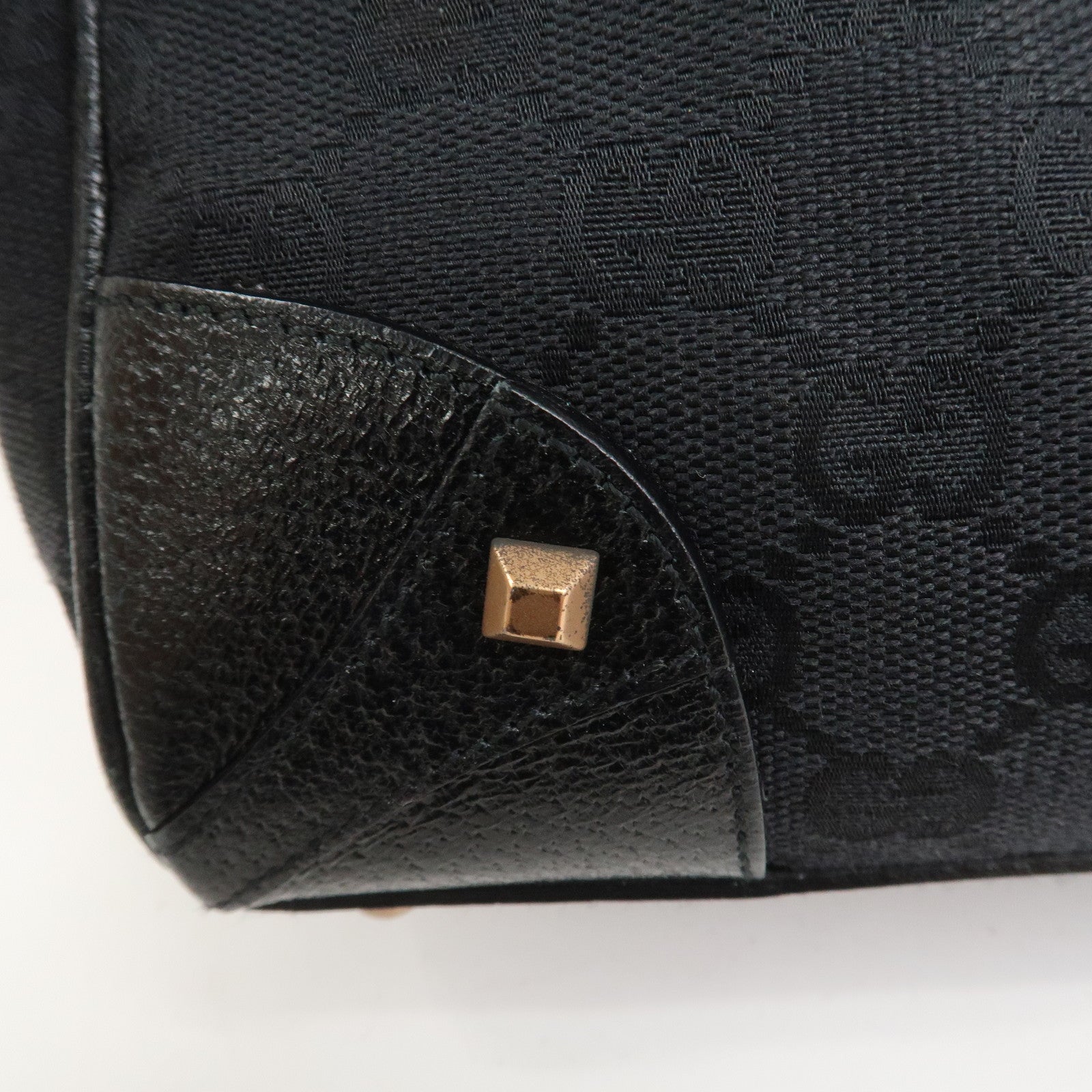 GUCCI New Jackie GG Canvas Shoulder Bag Hand Bag Black 124409