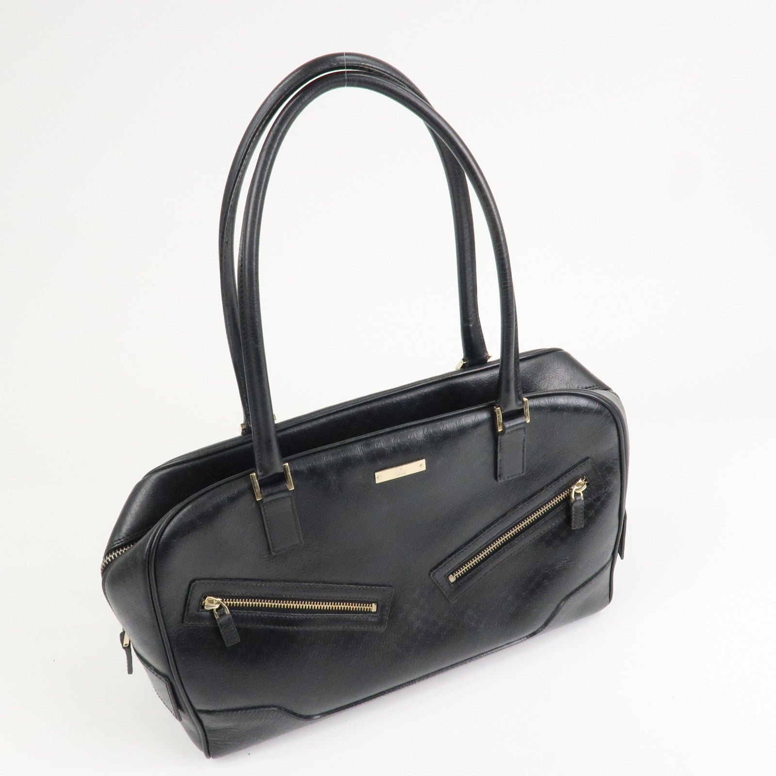 GUCCI Micro Guccissima Leather Hand Bag Black 022.1115