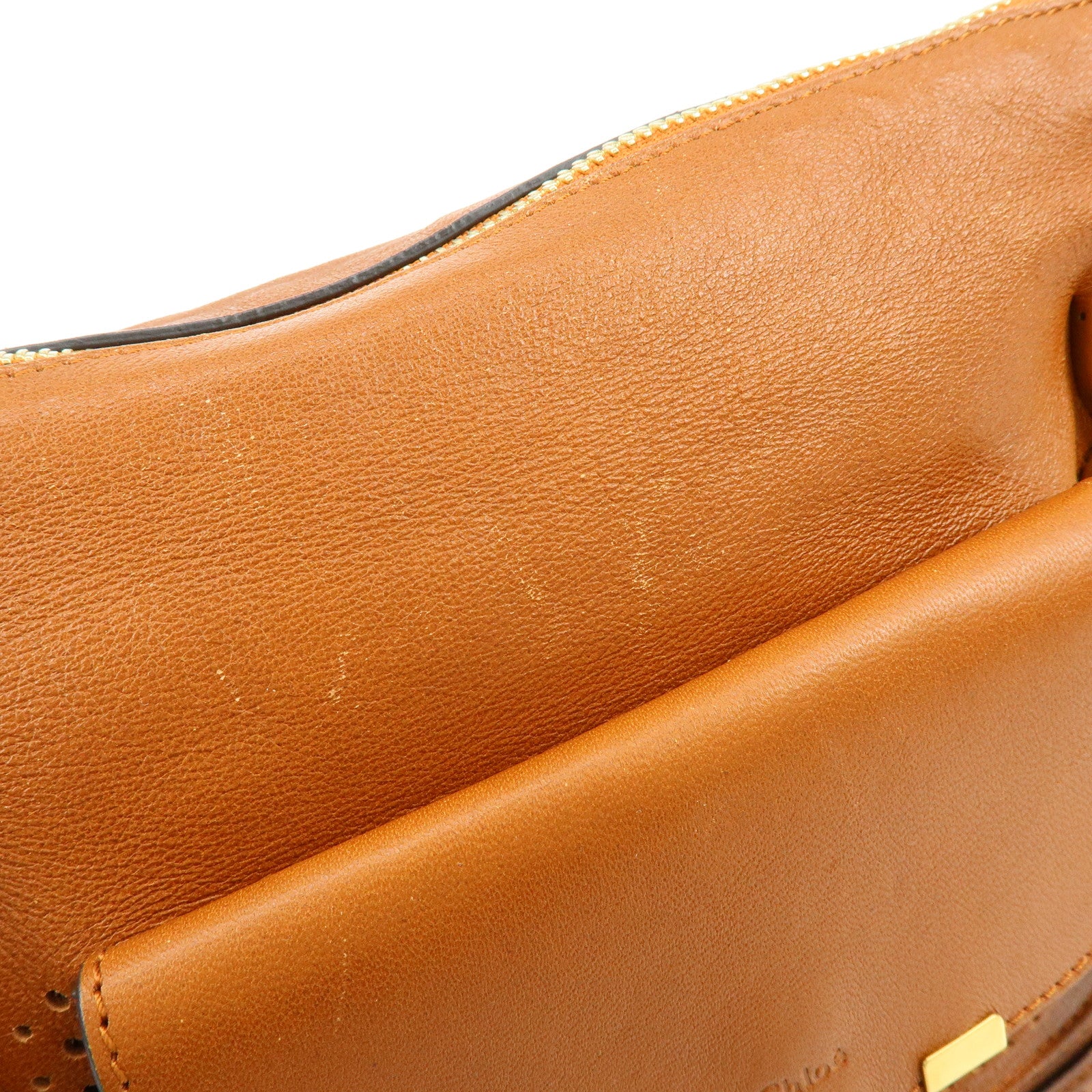 Chloe Marcie Leather 2Way Bag Shoulder Bag Hand Bag Brown