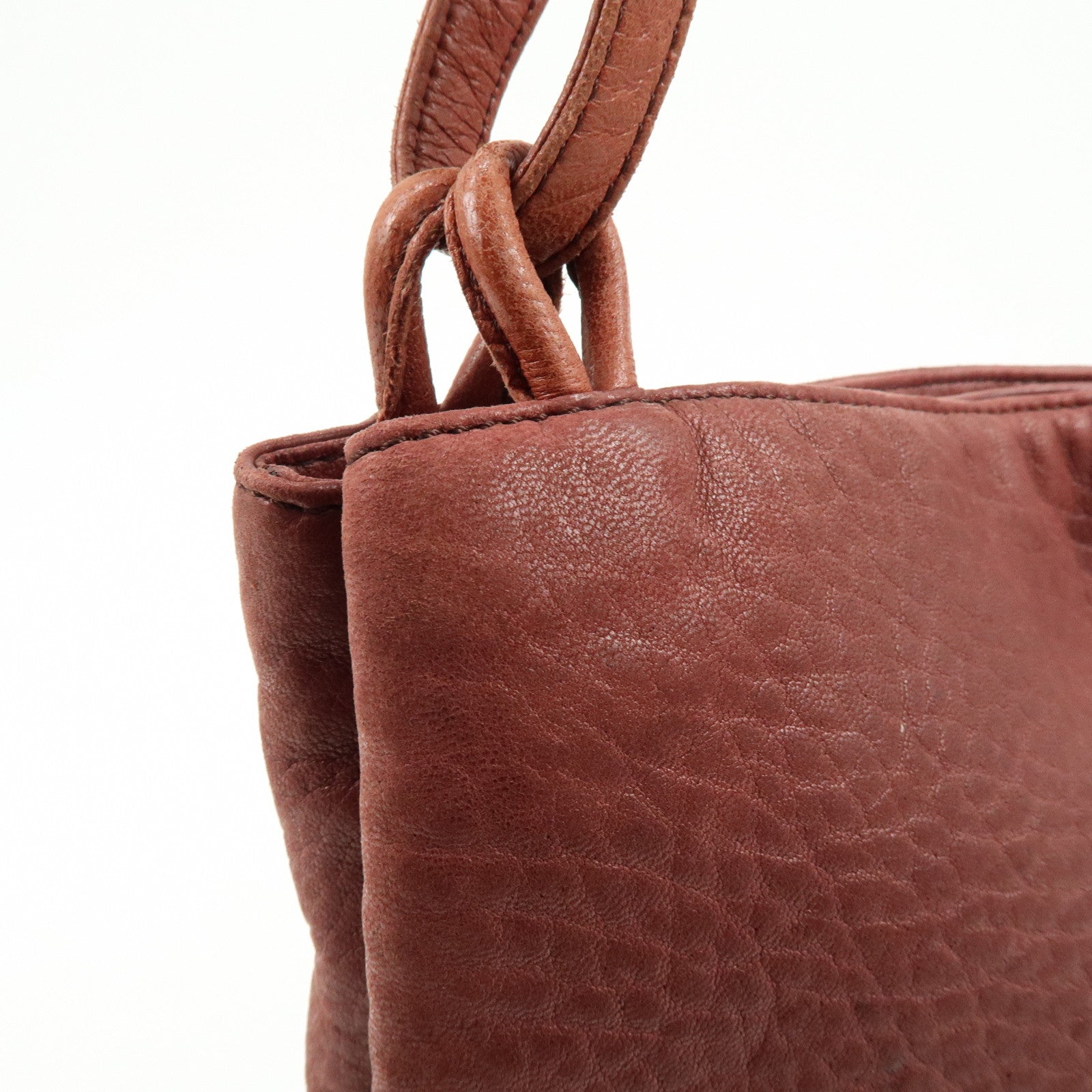 LOEWE Anagram Leather Tote Bag Shoulder Bag Bordeaux