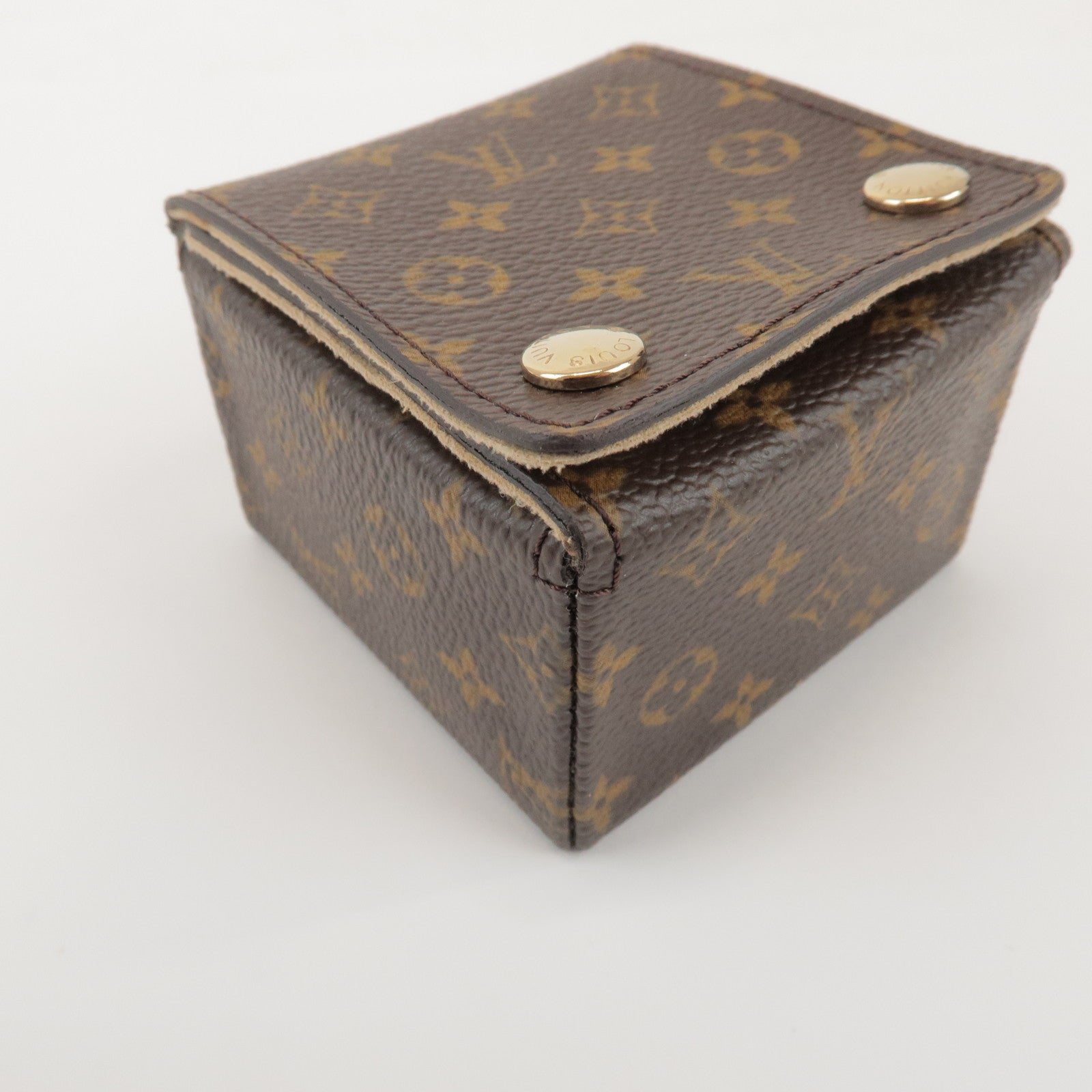 Louis Vuitton Monogram Set of 2 Ring Case Jewelry Case Brown