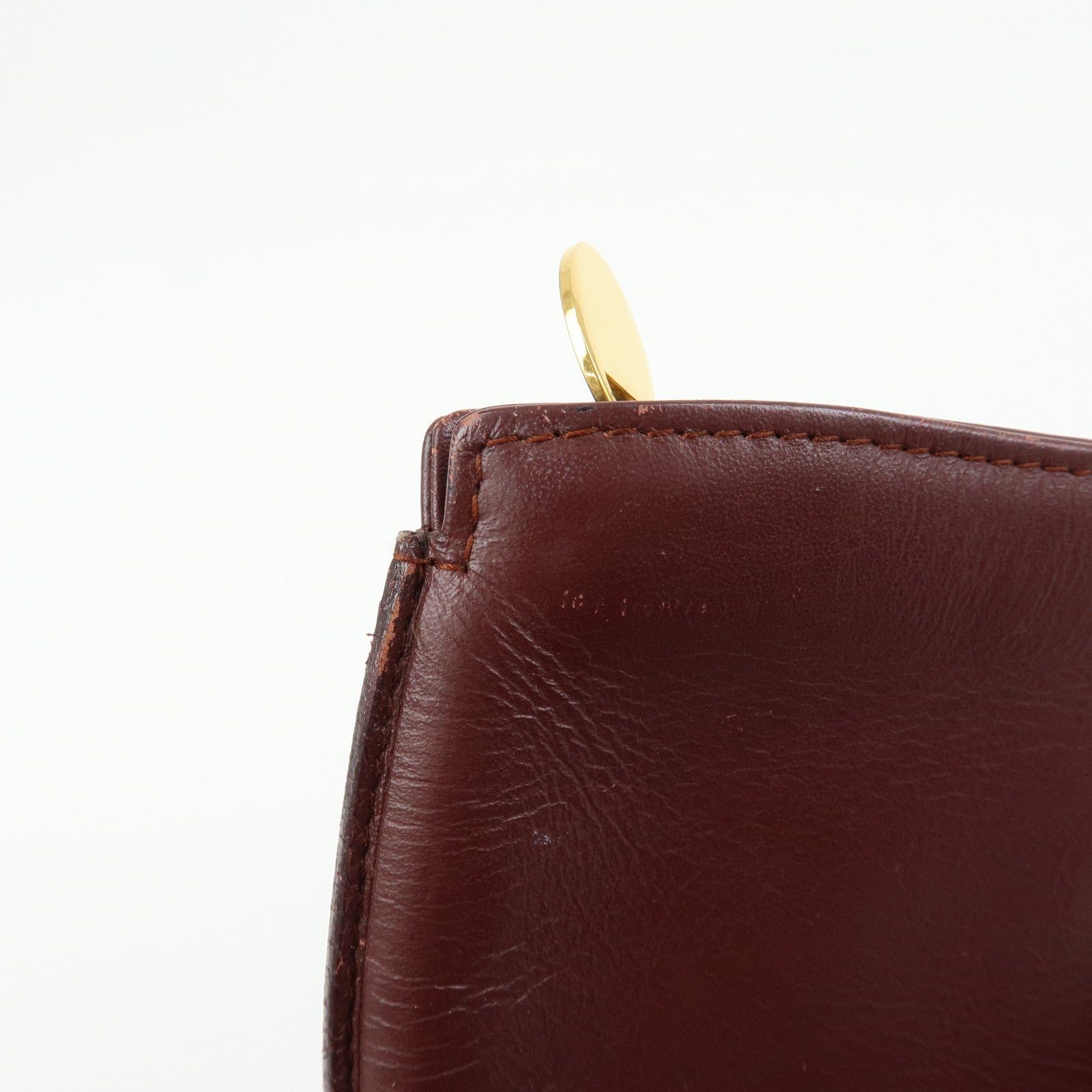 Cartier Must de Cartier Leather Chain Strap Pouch Bordeaux