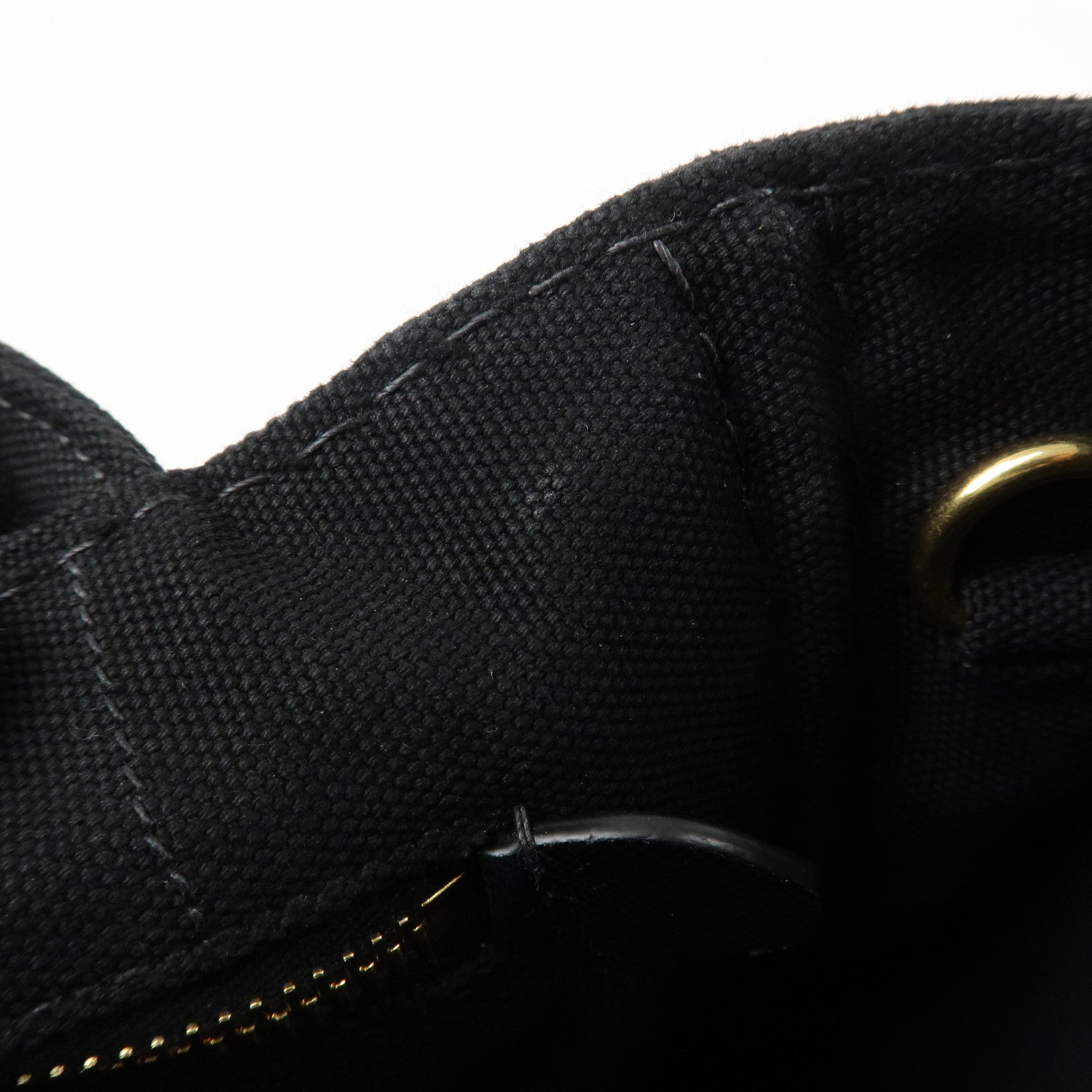 PRADA Logo Canapa Mini Canvas 2Way Bag Hand Tote Bag B2439G Black Used