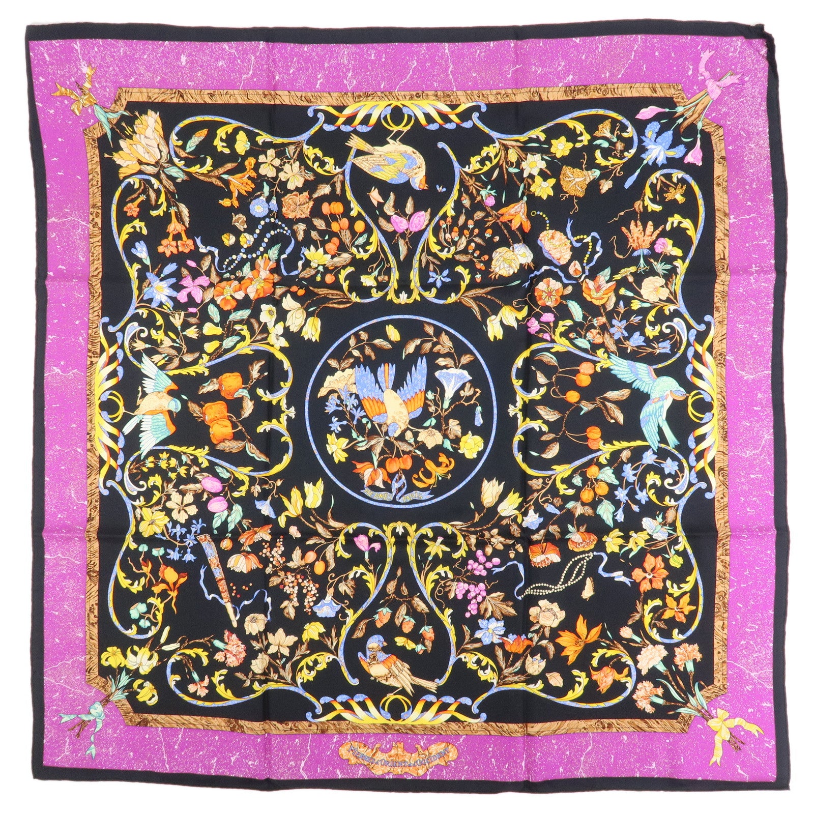 HERMES Carre 90 Silk 100% Scarf PIERRES D' ORIENT ET D' OCCIDENT