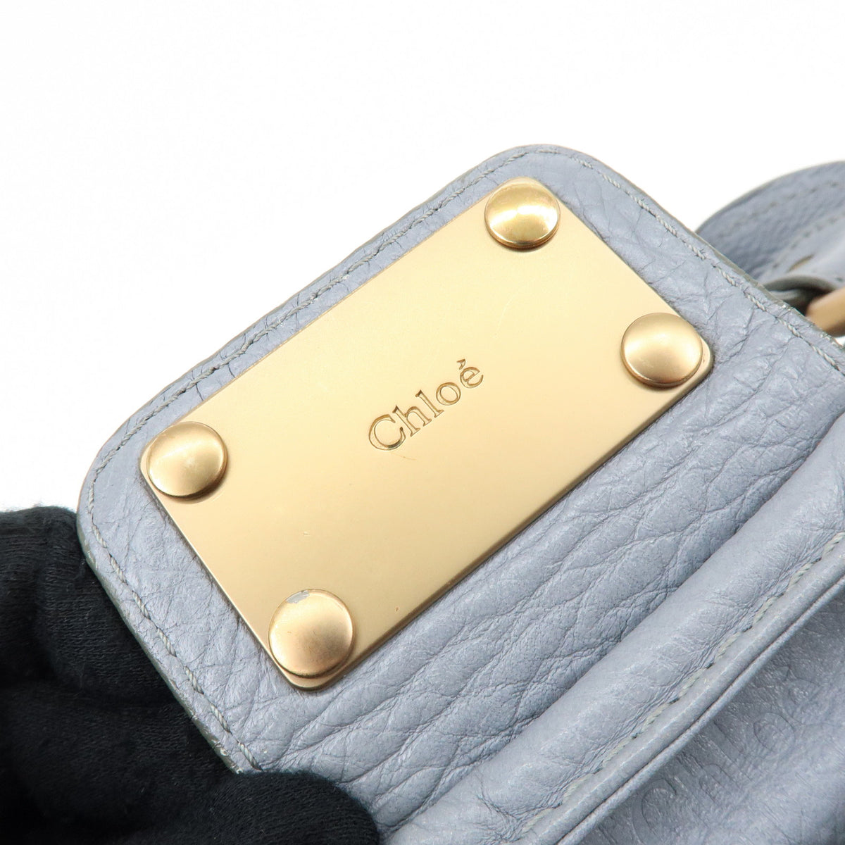 Chloe Paddington Leather Hand Bag Shoulder Bag Boston Bag Gray
