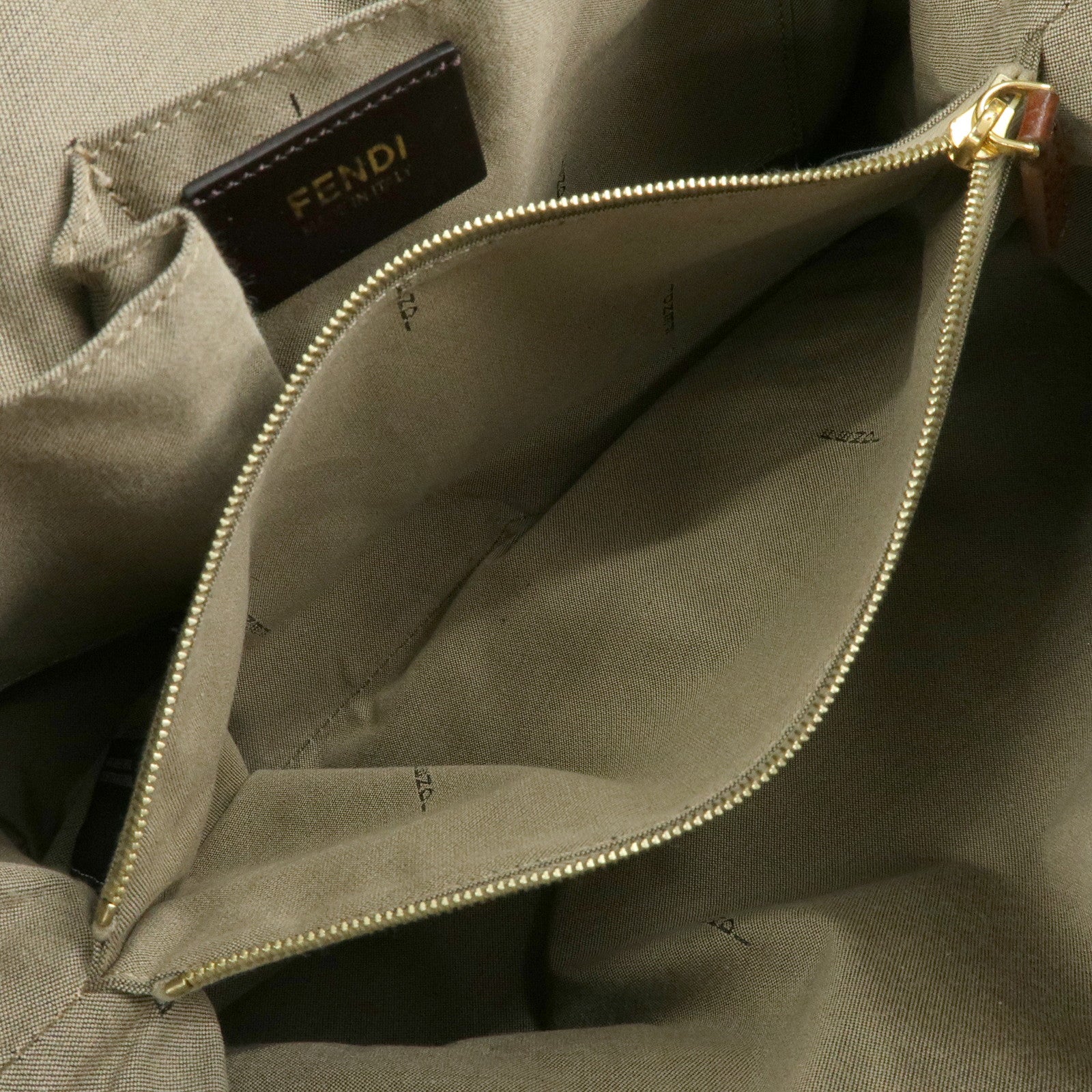 FENDI Leather 2Way Bag Hand Bag Shoulder Bag Brown 8BL114