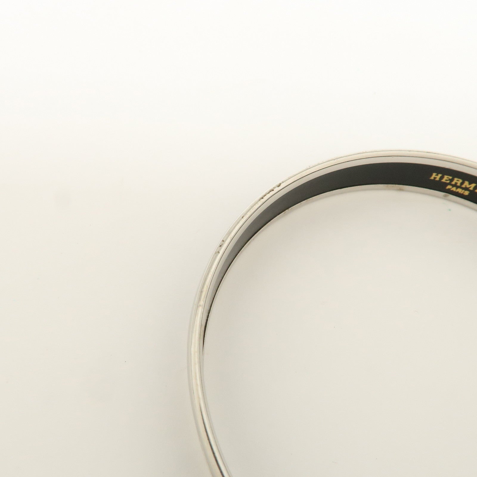 HERMES Email PM Bangle Bracelet Dark Navy Silver