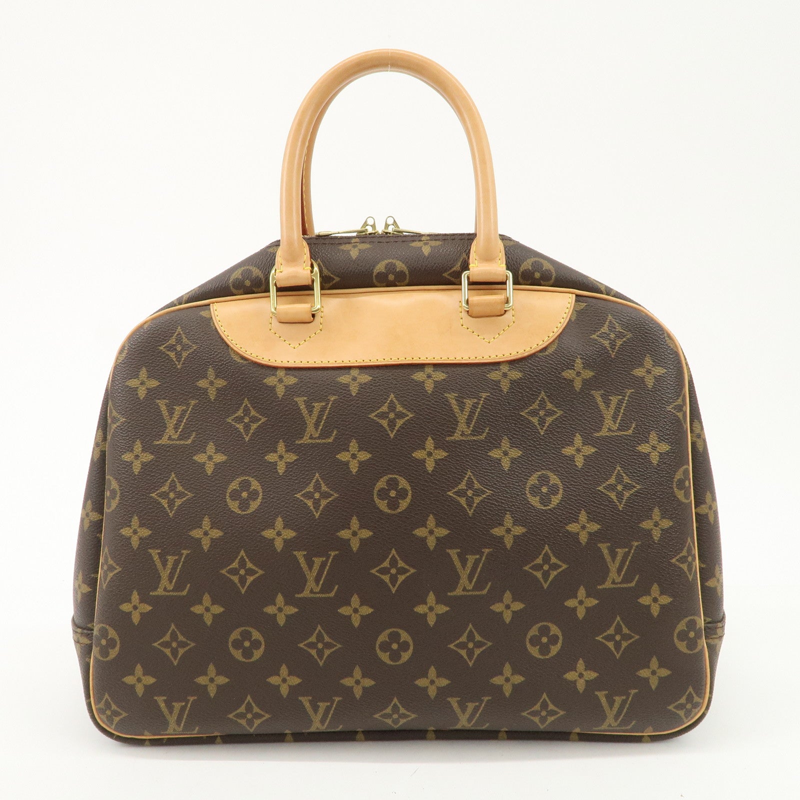 Louis Vuitton Monogram Deauville Hand Bag Brown M47270 Used