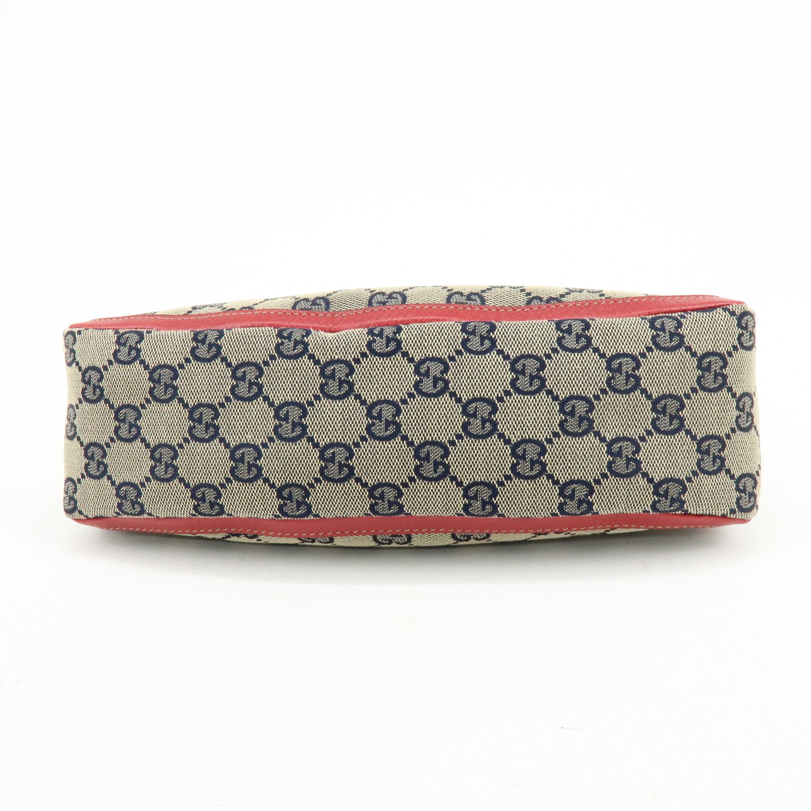 GUCCI Abbey GG Canvas Leather Shoulder Hand Bag Beige Red 130939