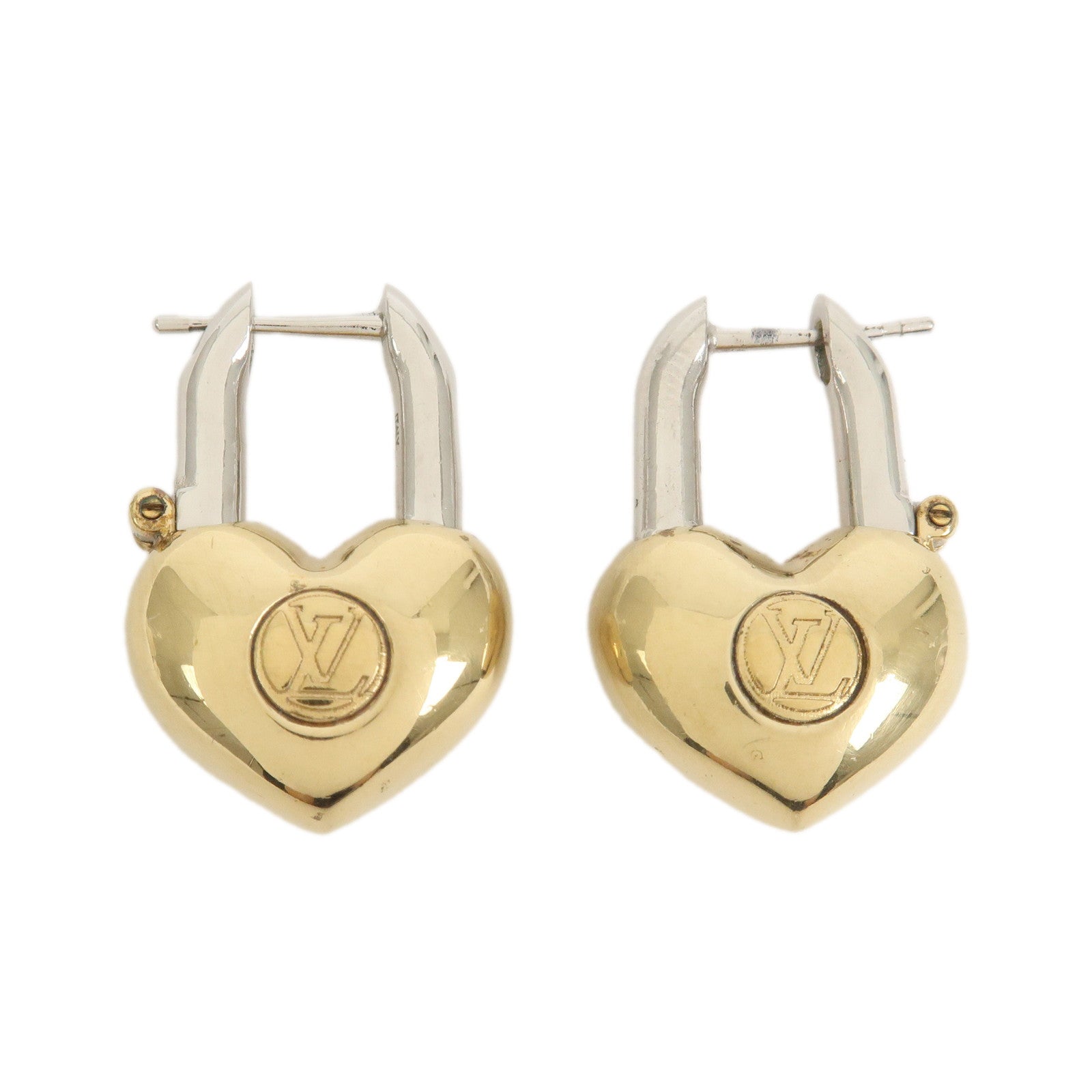 Louis Vuitton Boucles d窶儖reilles Crazy in Lock Metal Earring M67277