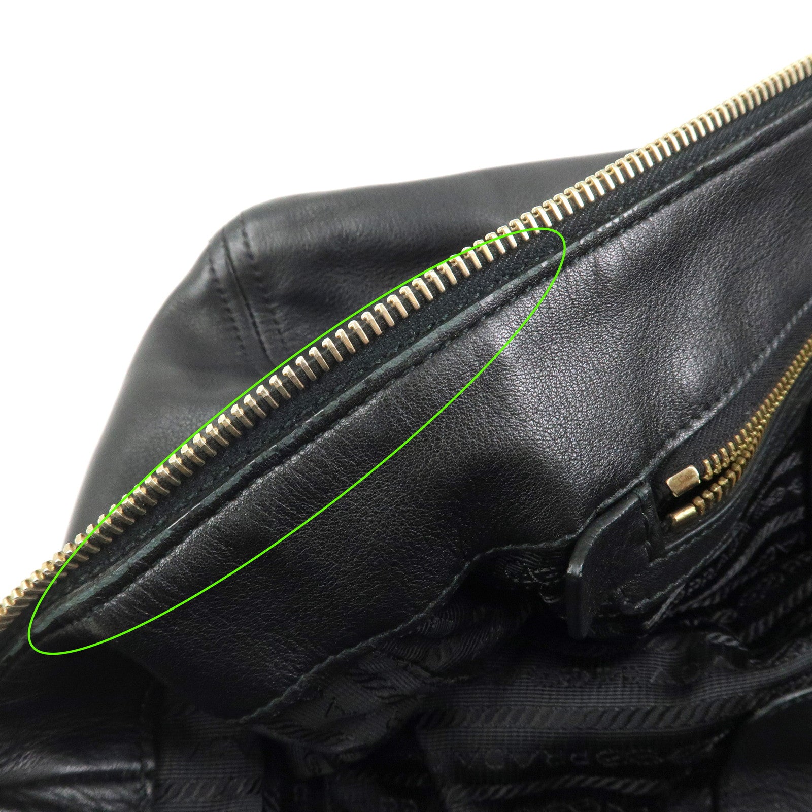 PRADA Triangle Logo Leather 2 Way Bag Hand Bag Shoulder Bag BL0685
